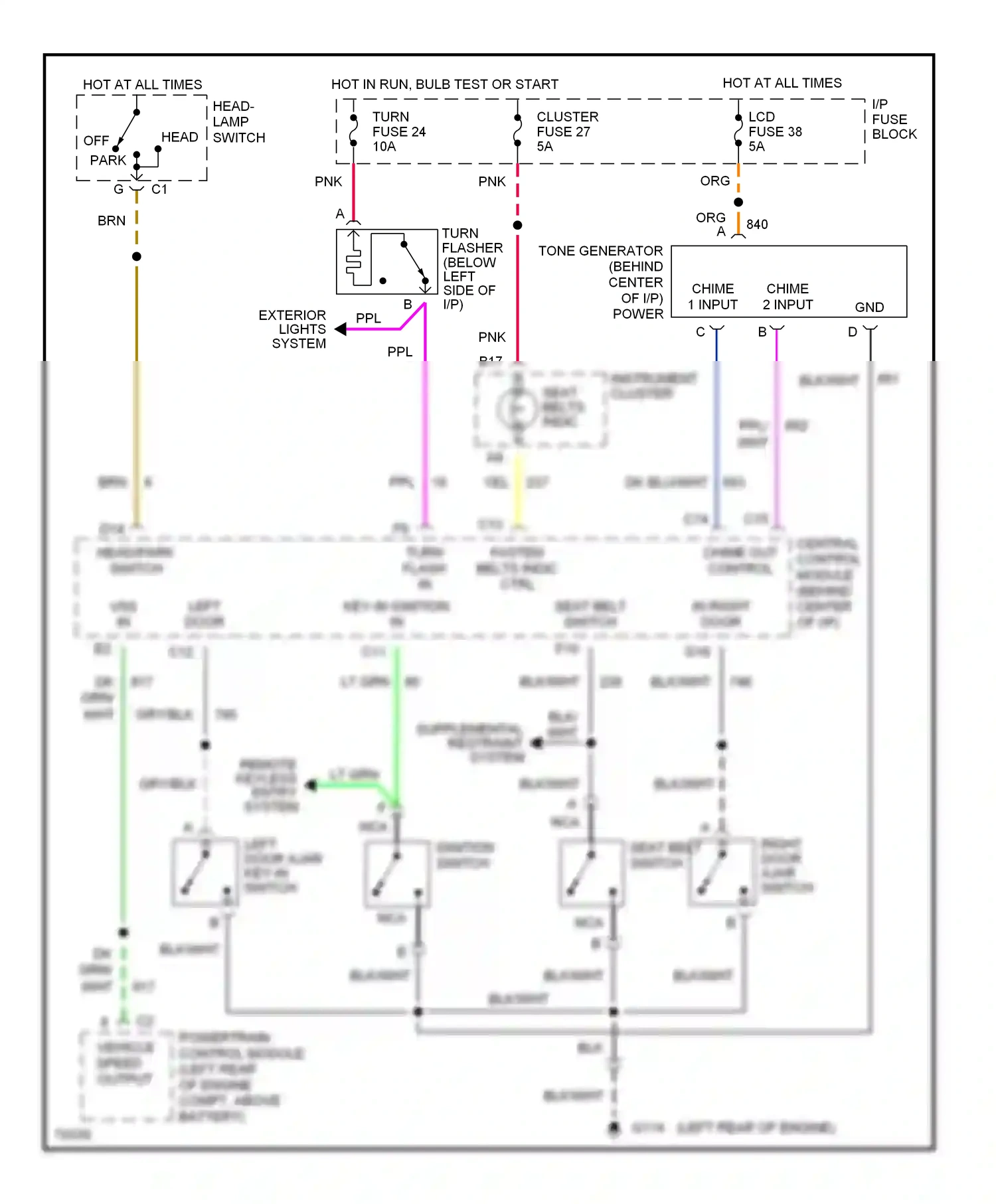 Chevrolet Corvette C4 (1984-1998) nca wiring diagram  (39 of 40)