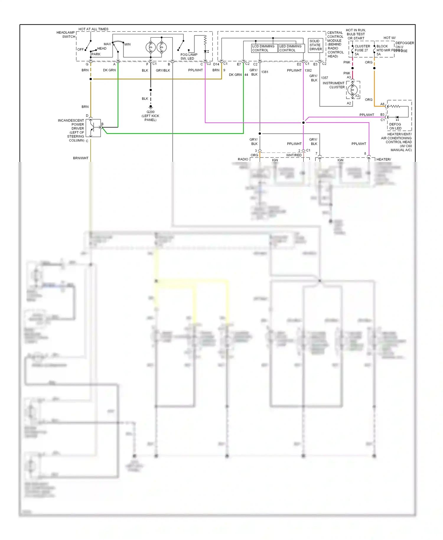 Chevrolet Corvette C4 (1984-1998) nca wiring diagram  (23 of 40)