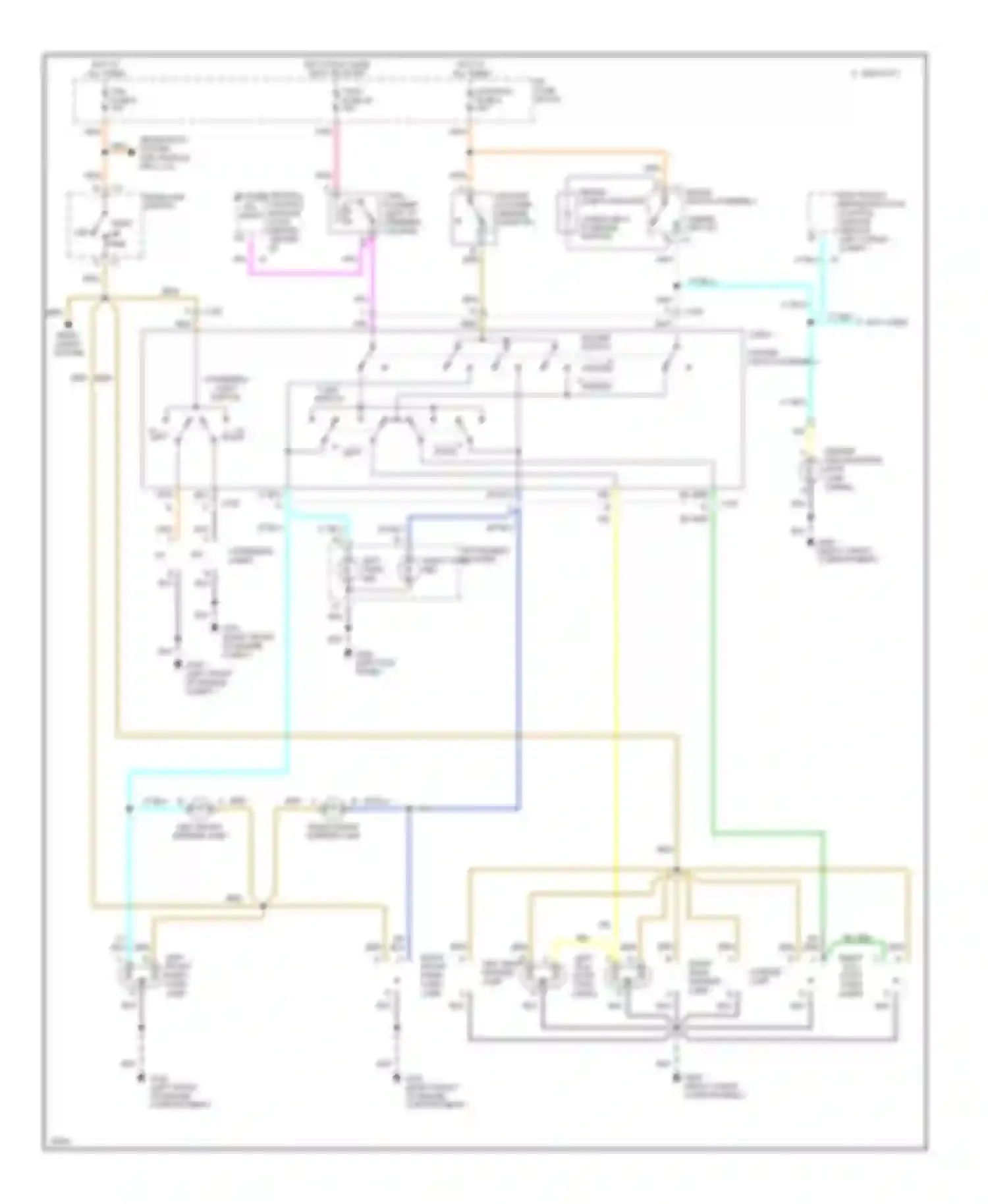 Wiring diagram right front park/ turn lamp left rear marker lamp for Chevrolet Corvette C4 (1984-1998) (1 of 1)