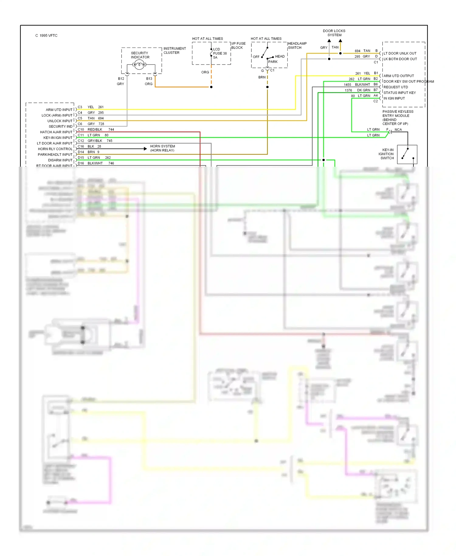 Chevrolet Corvette C4 (1984-1998) run wiring diagram  (1 of 5)