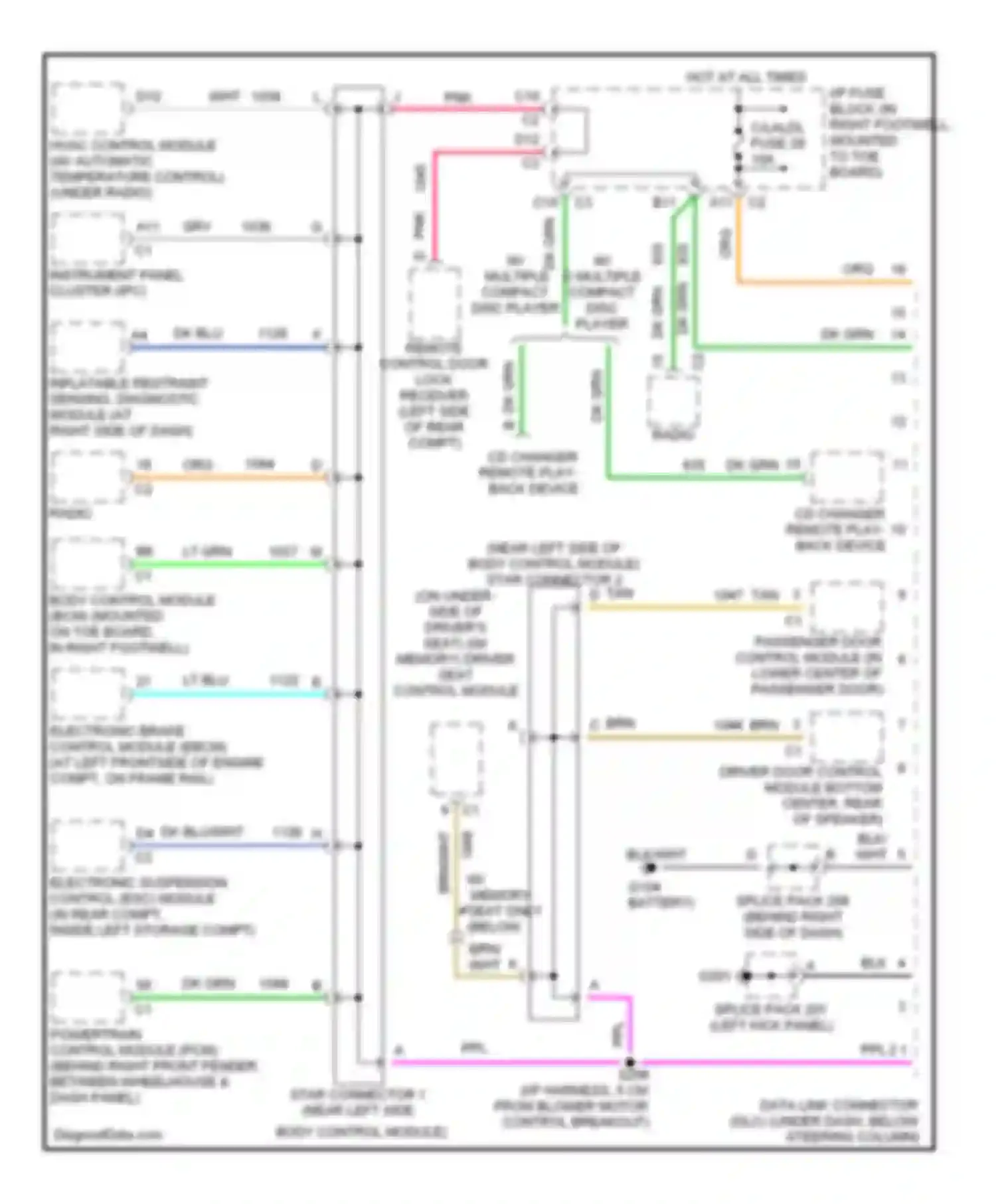 Wiring diagram blk for Chevrolet Corvette C5 (1997-2004) (6 of 49)