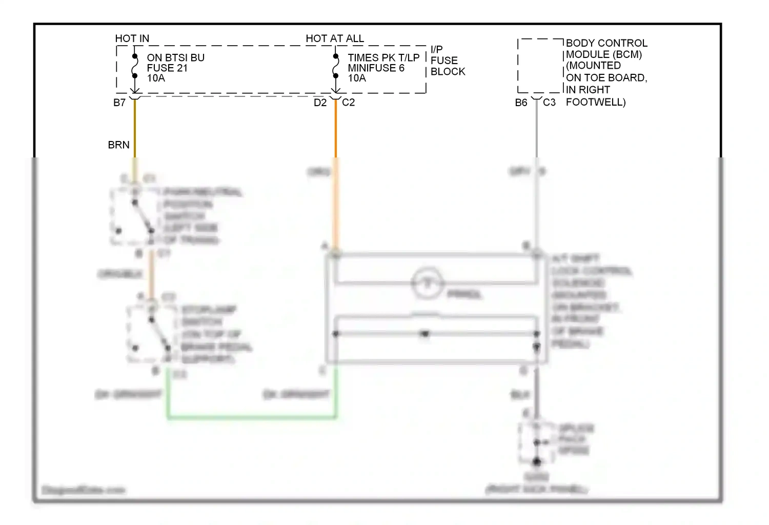 Chevrolet Corvette C5 (1997-2004) brn wiring diagram  (29 of 30)