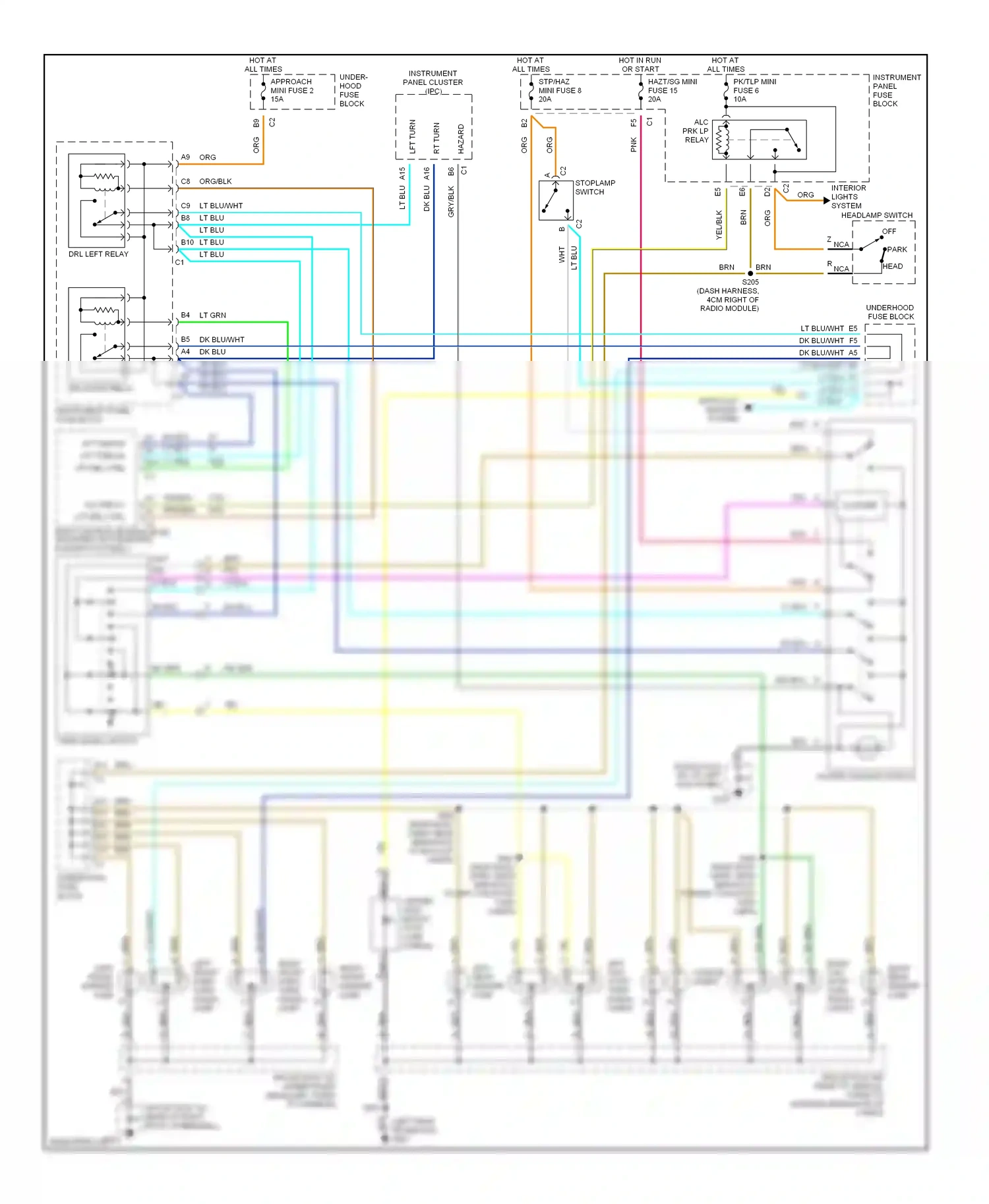 Chevrolet Corvette C5 (1997-2004) brn wiring diagram  (13 of 30)