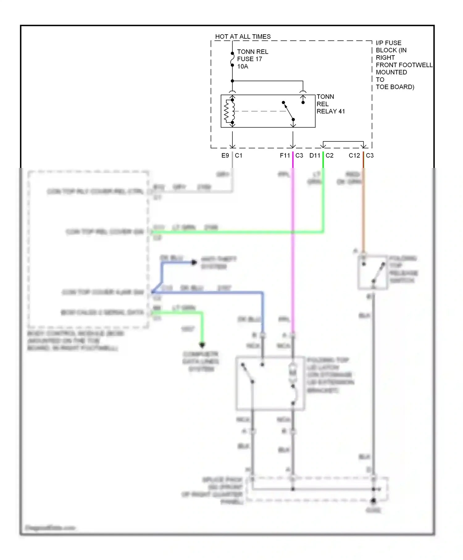 Chevrolet Corvette C5 (1997-2004) dk blu wiring diagram  (24 of 30)