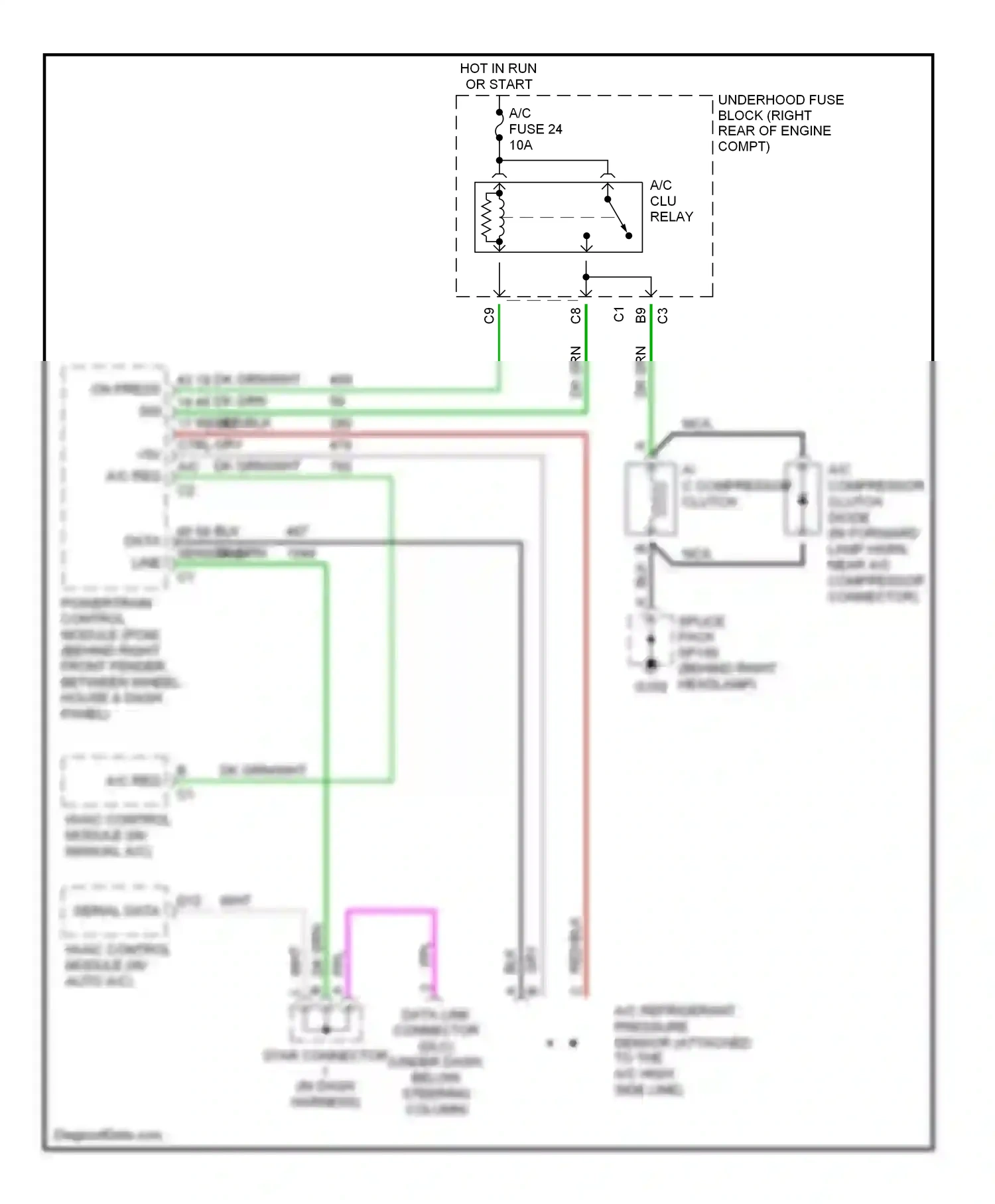 Chevrolet Corvette C5 (1997-2004) dk grn wiring diagram  (5 of 27)