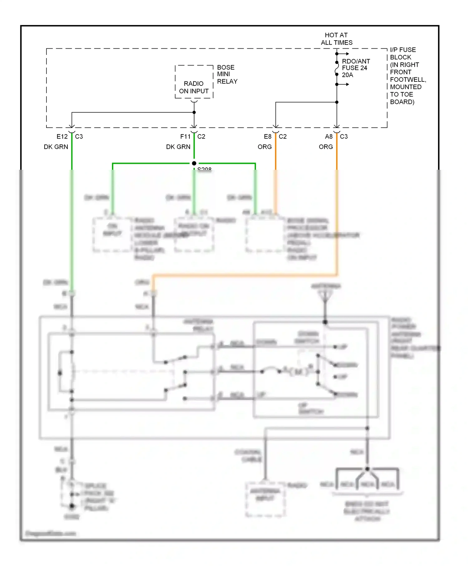 Chevrolet Corvette C5 (1997-2004) down up wiring diagram  (1 of 1)