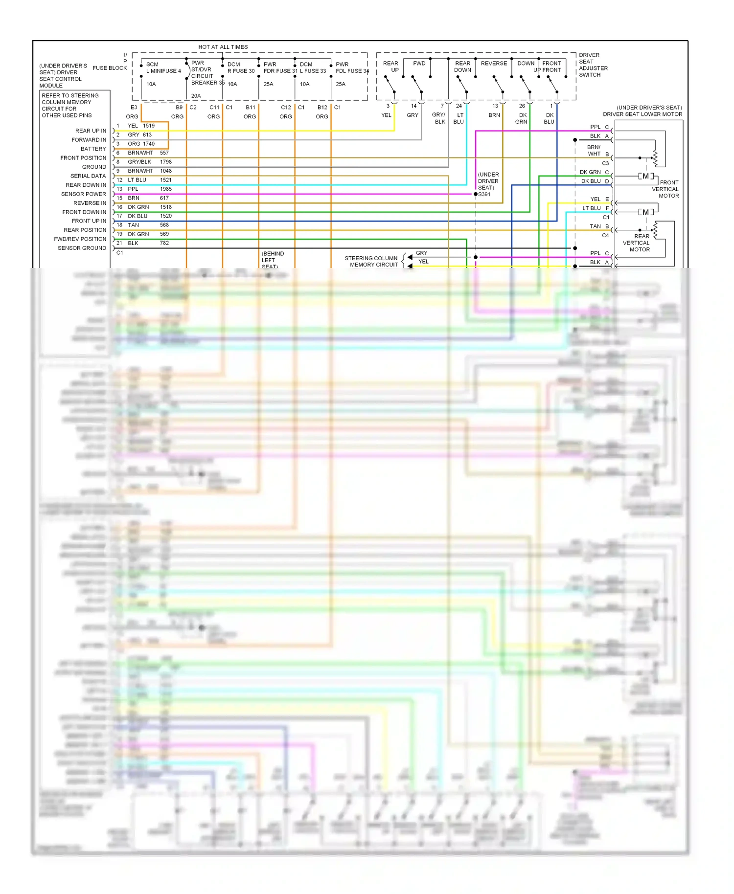 Chevrolet Corvette C5 (1997-2004) reverse wiring diagram  (2 of 2)