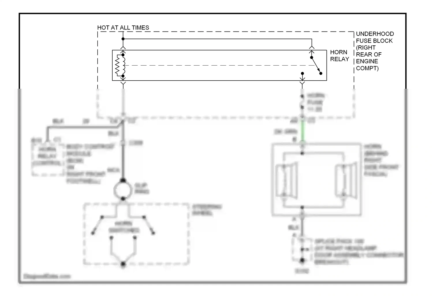 Chevrolet Corvette C5 (1997-2004) slip ring wiring diagram  (1 of 1)