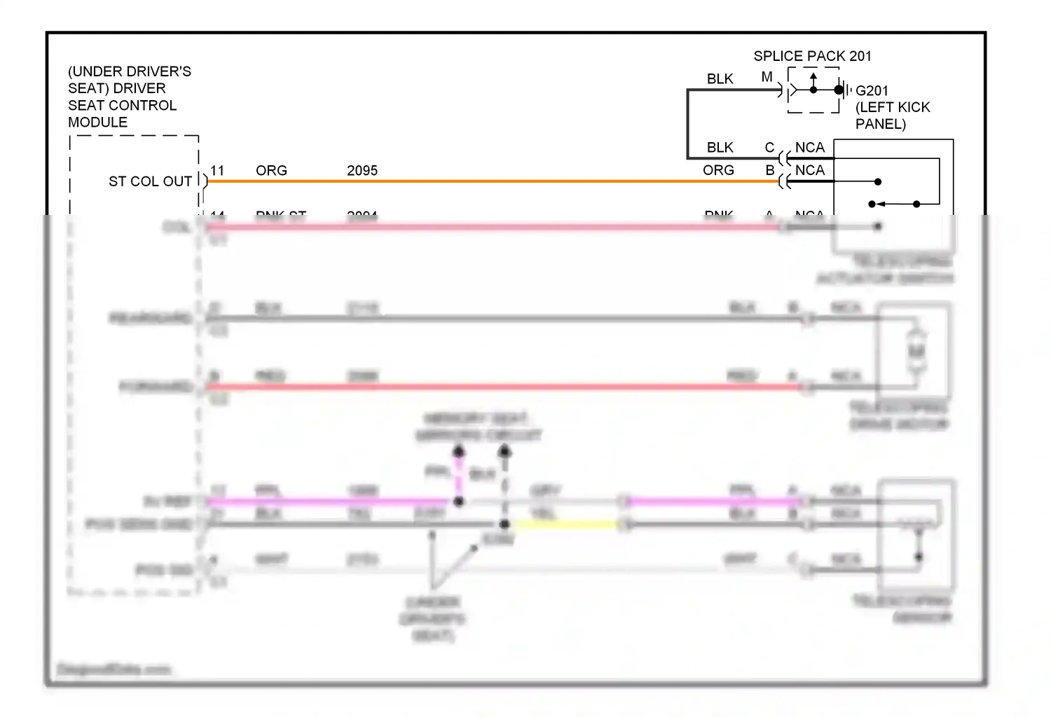 Chevrolet Corvette C5 (1997-2004) splice pack 201 wiring diagram  (4 of 4)