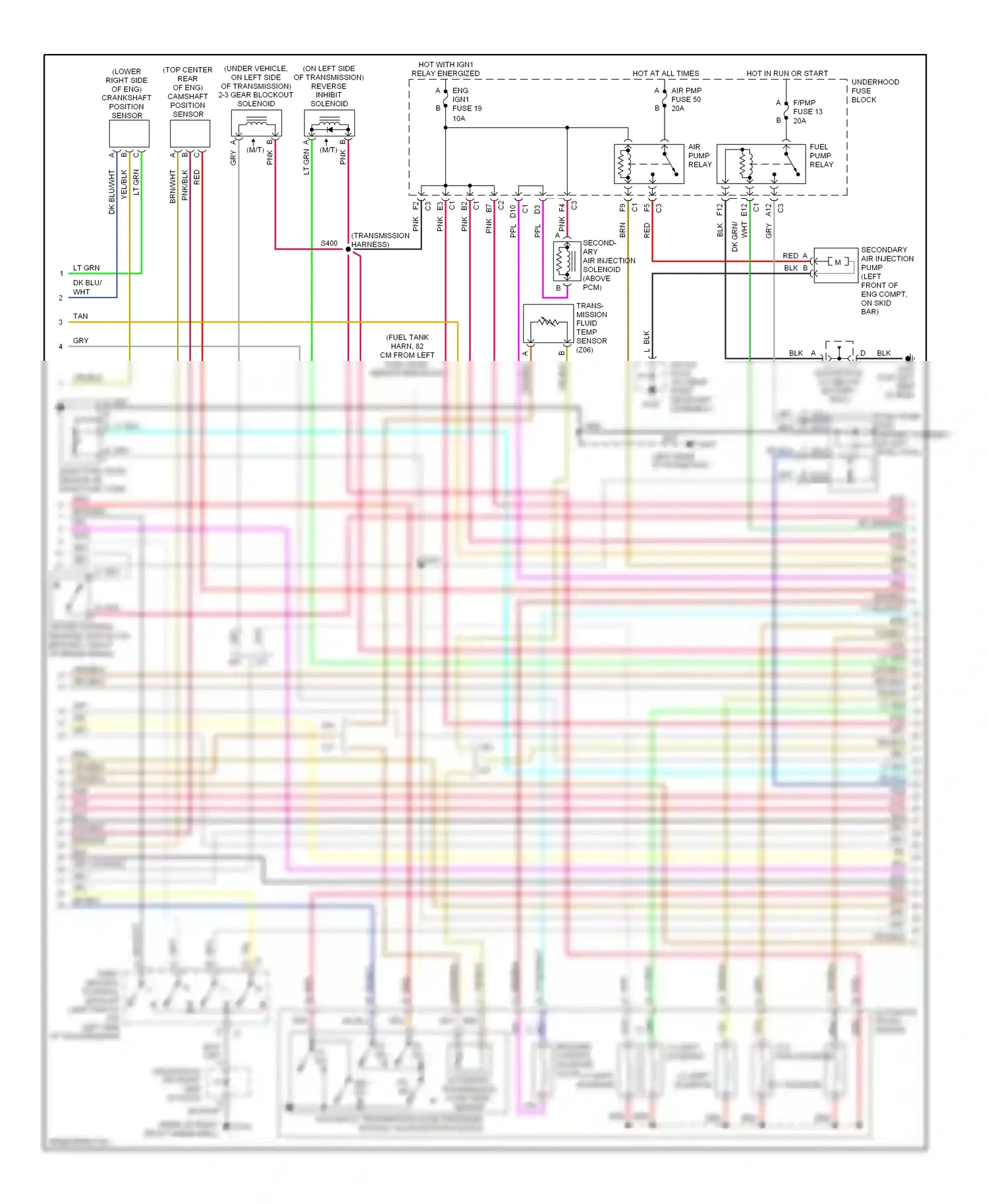 Chevrolet Corvette C5 (1997-2004) tan wiring diagram  (10 of 22)