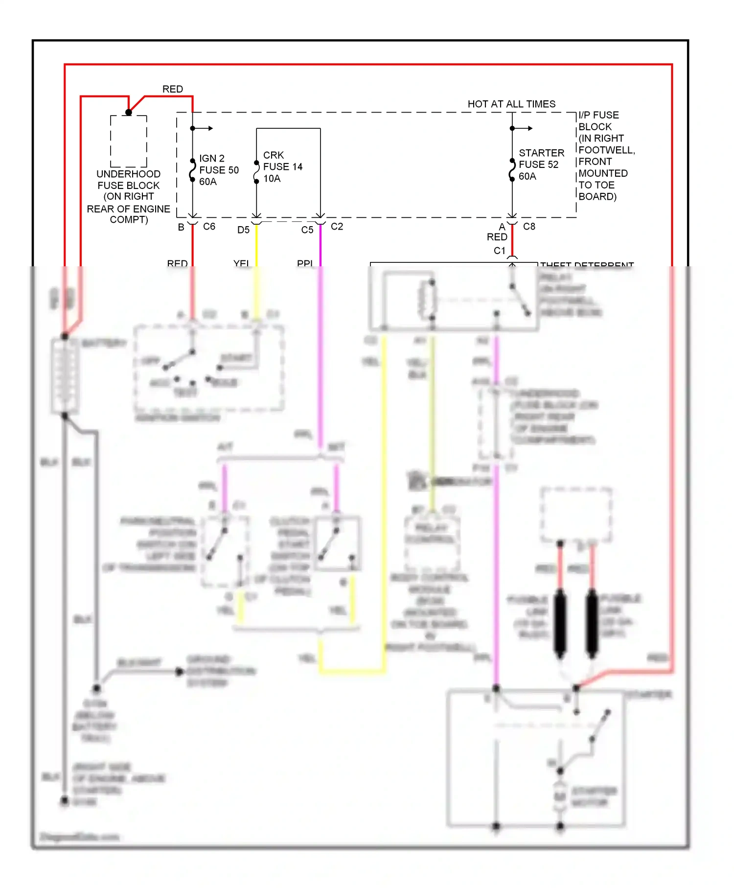 Chevrolet Corvette C5 (1997-2004) yel wiring diagram  (24 of 26)