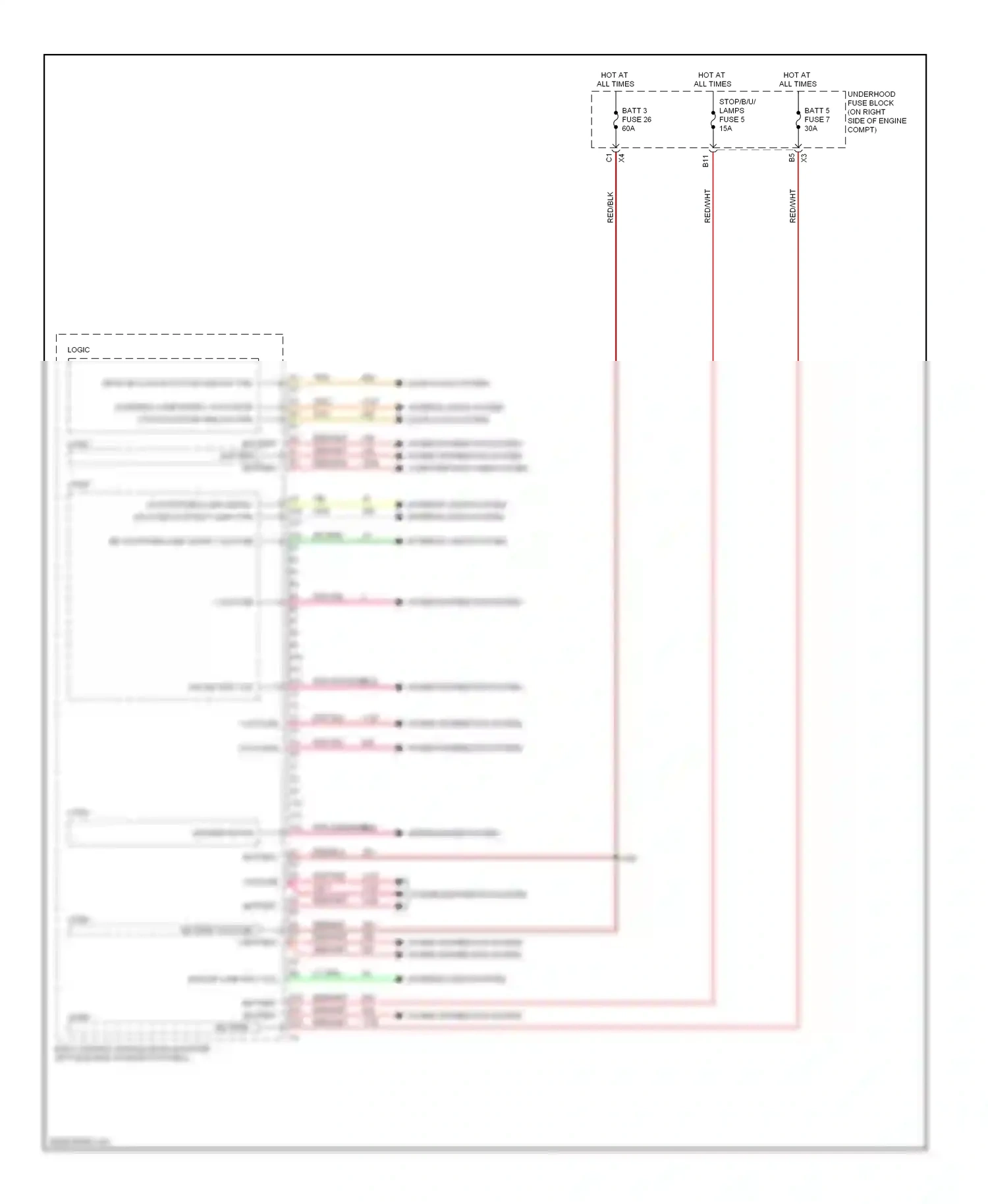 Chevrolet Corvette C6 (2004-2014) exterior lights system interior lights system wiring diagram  (1 of 1)
