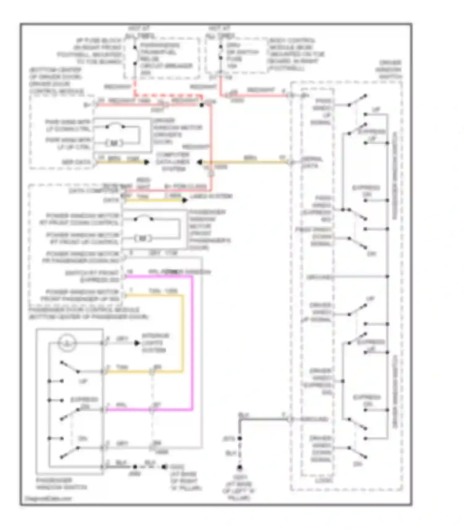 Wiring diagram power window motor front passenger up sig for Chevrolet Corvette C6 (2004-2014) (1 of 1)