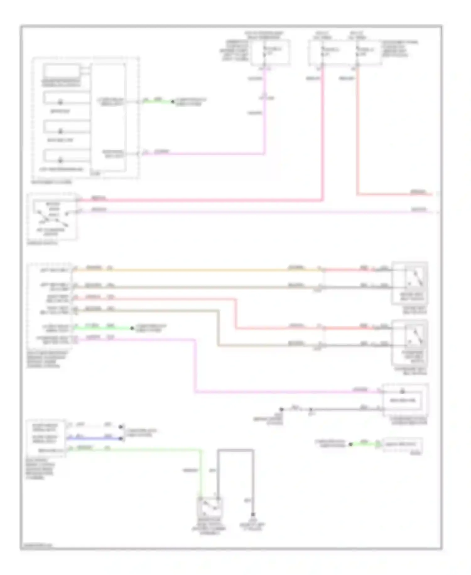Wiring diagram passenger air bag disable indicator for Chevrolet Cruze I facelift (2012-2015) (5 of 5)