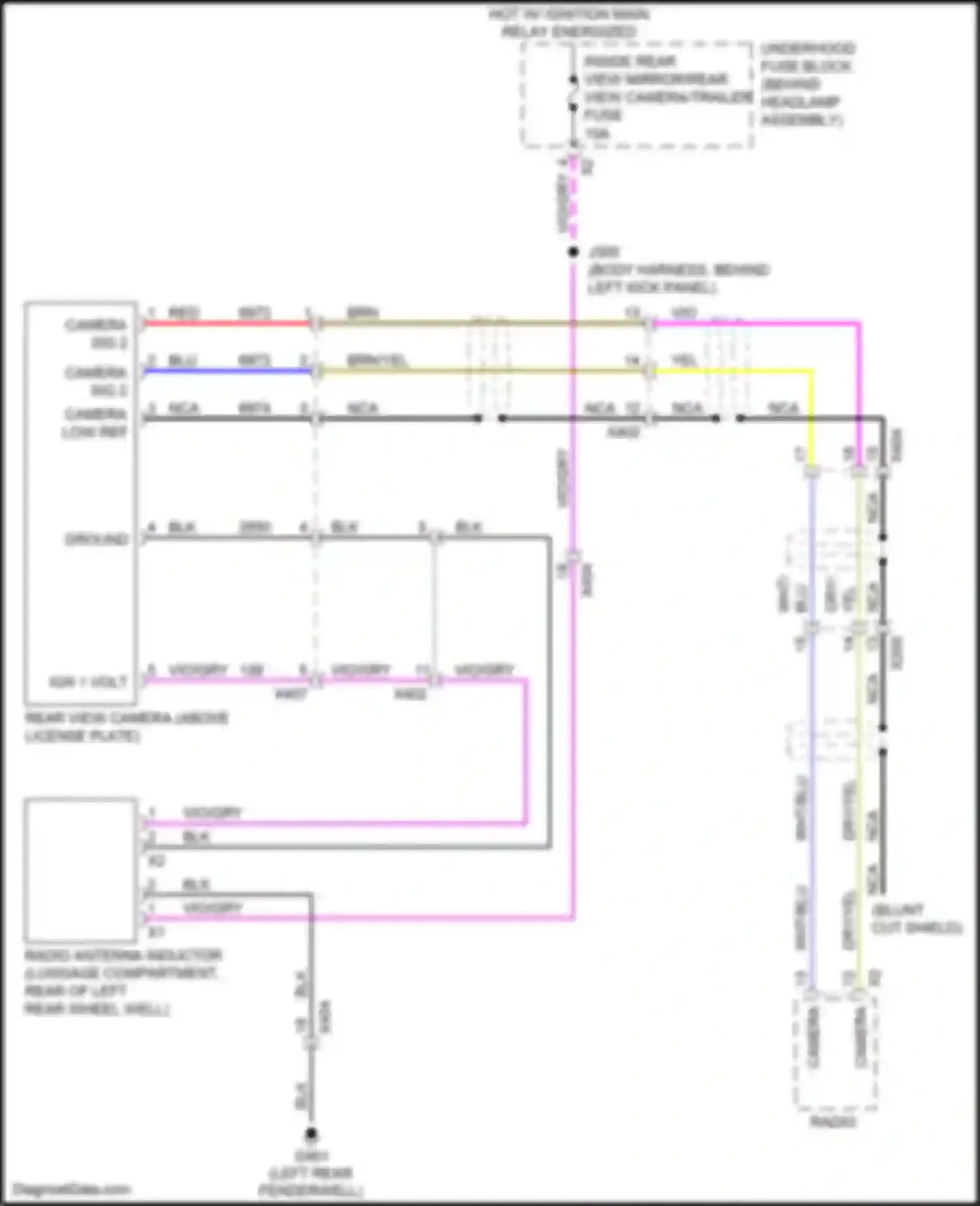 Wiring diagram camera sig 2 for Chevrolet Cruze II (2015-2024) (1 of 2)
