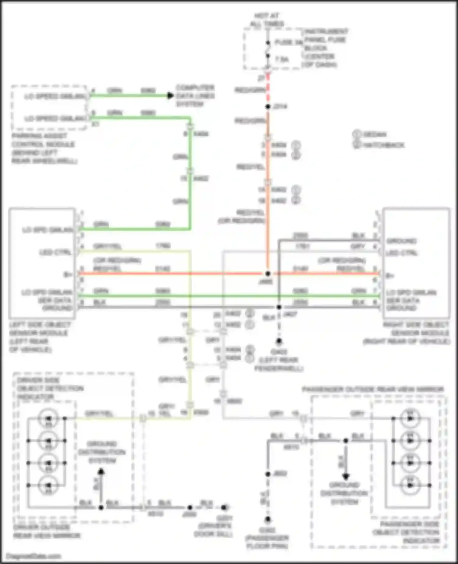 Wiring diagram ground distribution system for Chevrolet Cruze II (2015-2024) (2 of 7)