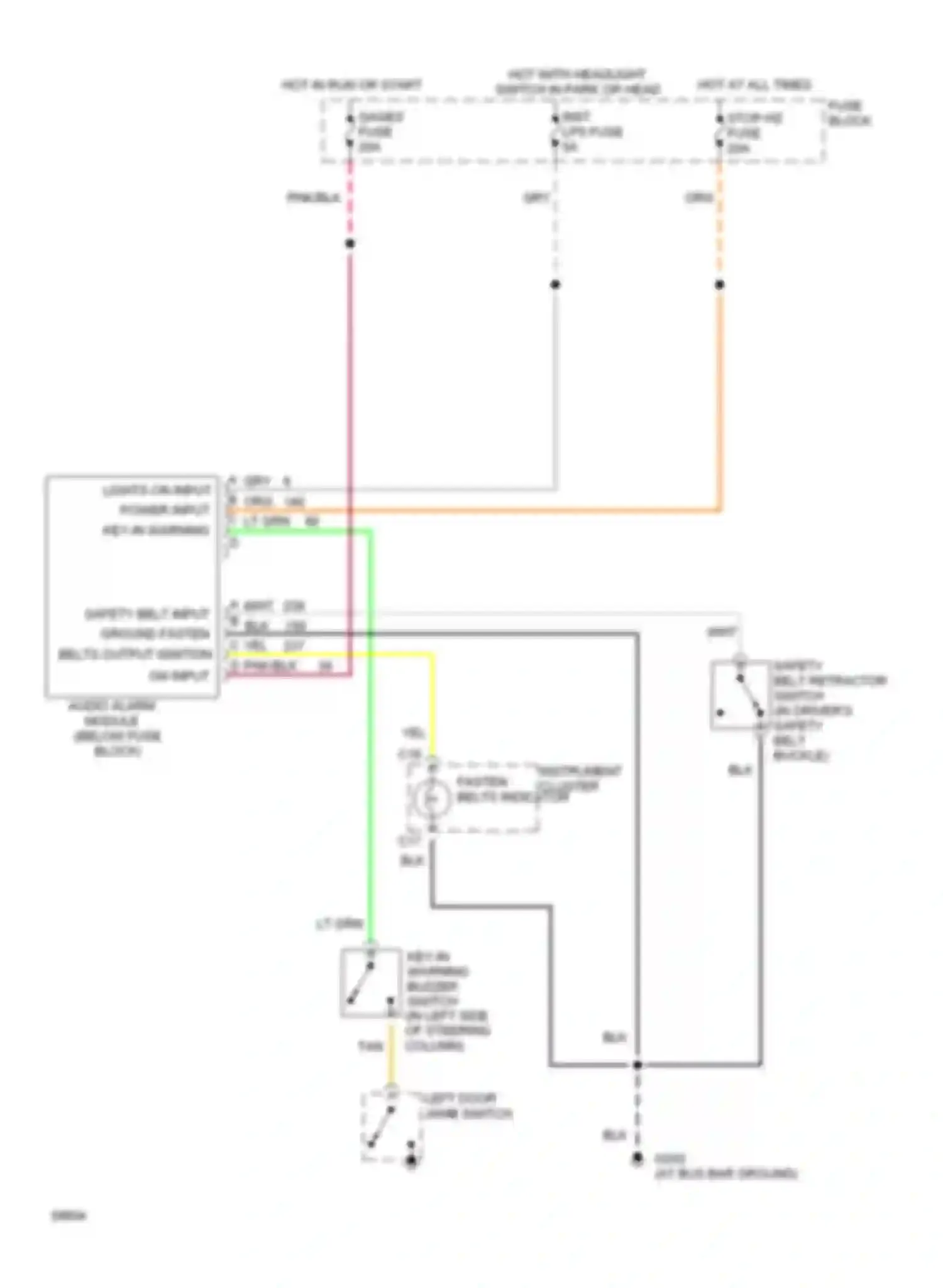 Wiring diagram safety belt input ground fasten belts output ignition on input for Chevrolet Cutaway G30  (1985-1994) (1 of 1)