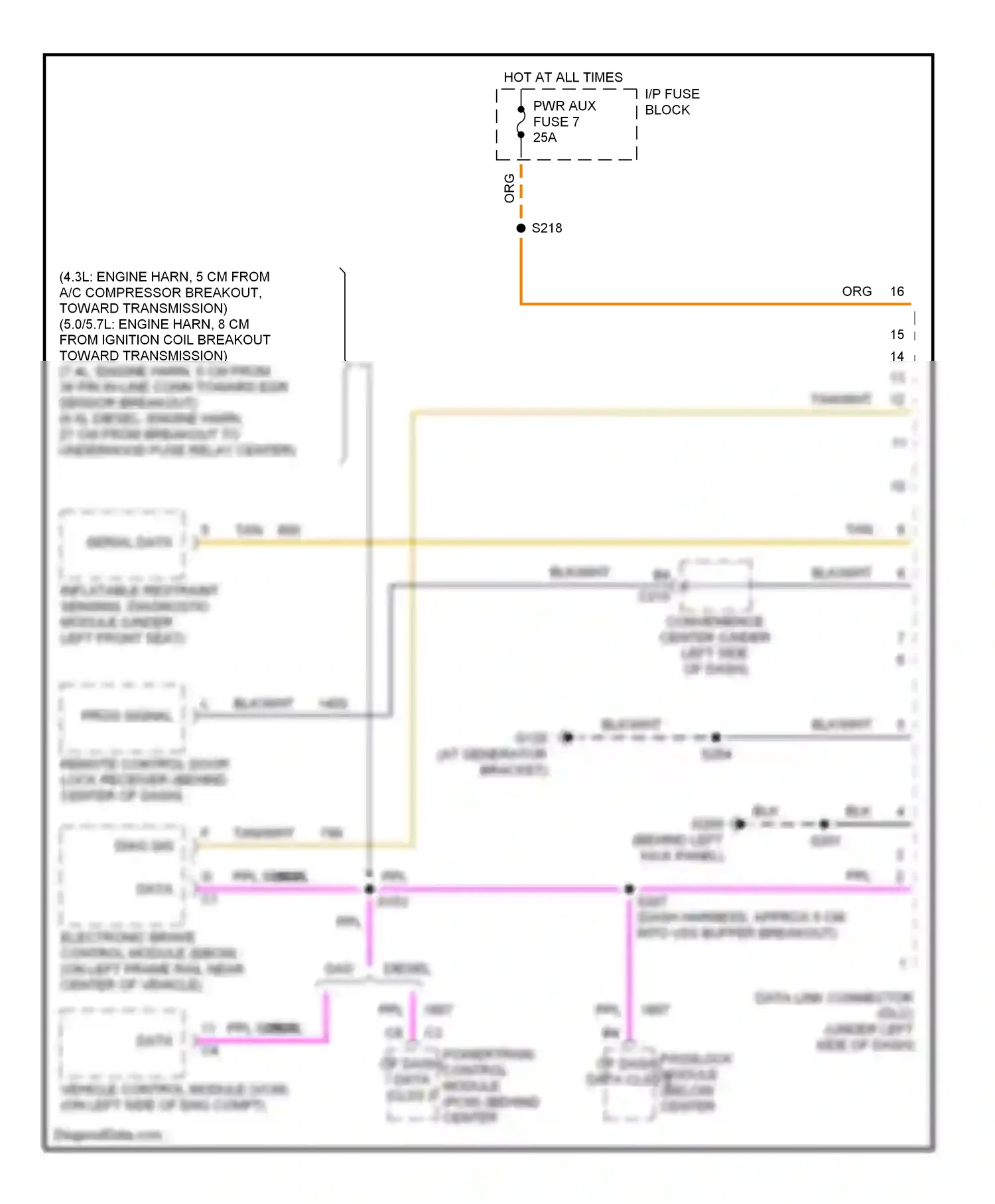 Computer data lines — Computer data lines. Chevrolet Cutaway G3500  (1997-2012)