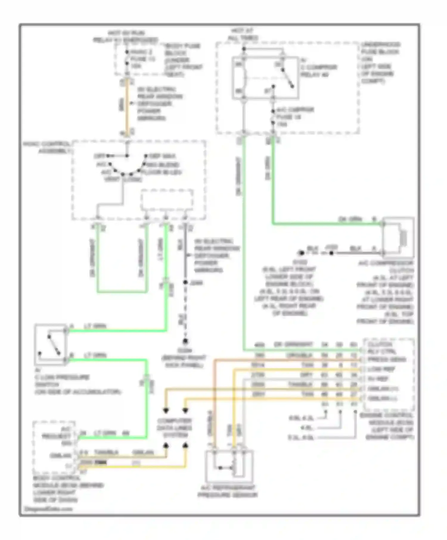 Wiring diagram def max a/c mix-blend a/c floor bi-lev vent logic for Chevrolet Cutaway G3500  (1997-2012) (1 of 1)