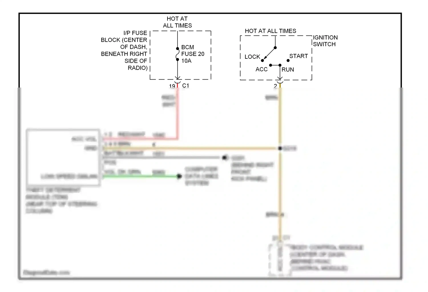 Chevrolet Equinox I (2004-2009) ignition switch wiring diagram  (2 of 5)