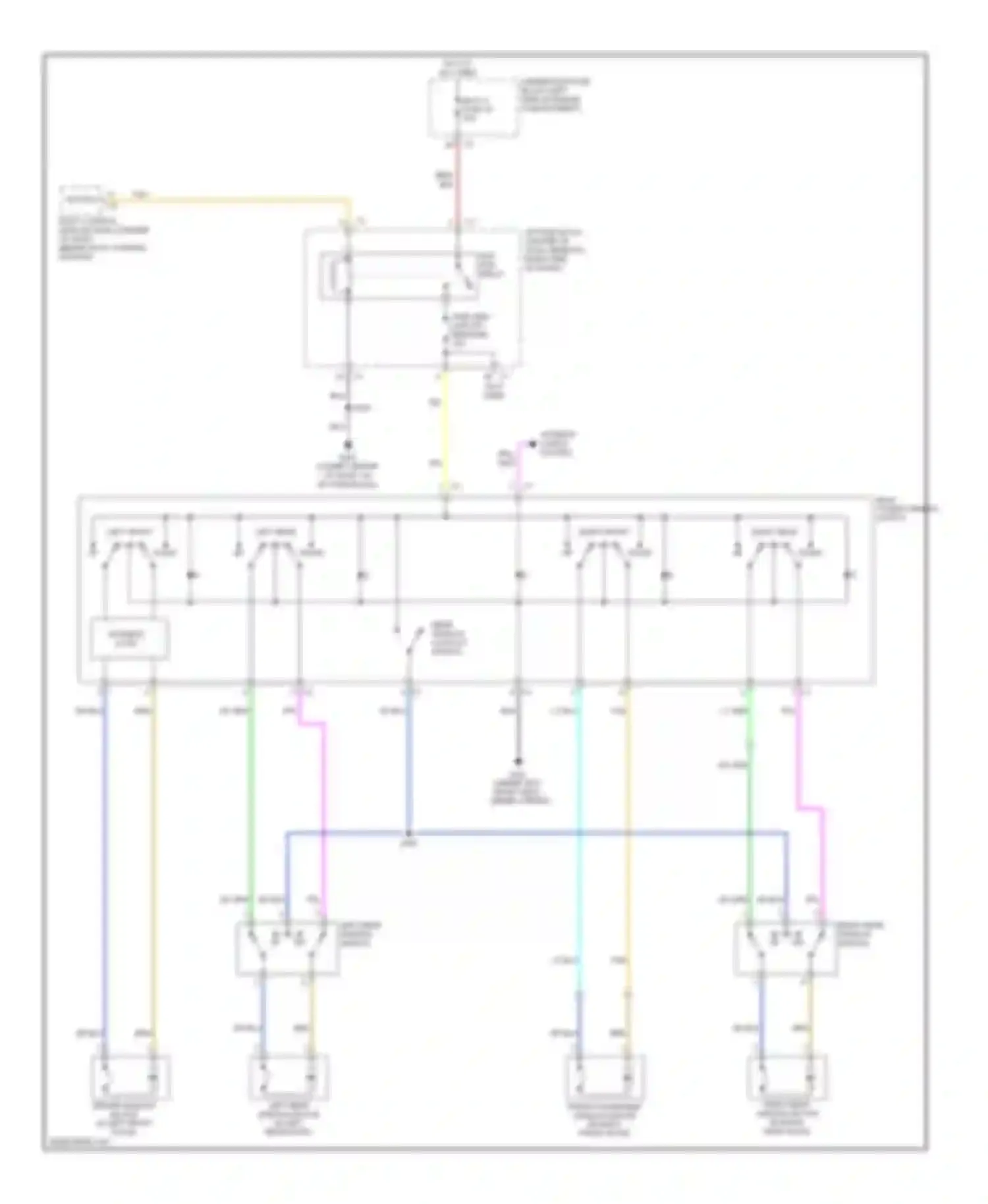 Wiring diagram right rear window switch for Chevrolet Equinox I (2004-2009) (1 of 1)