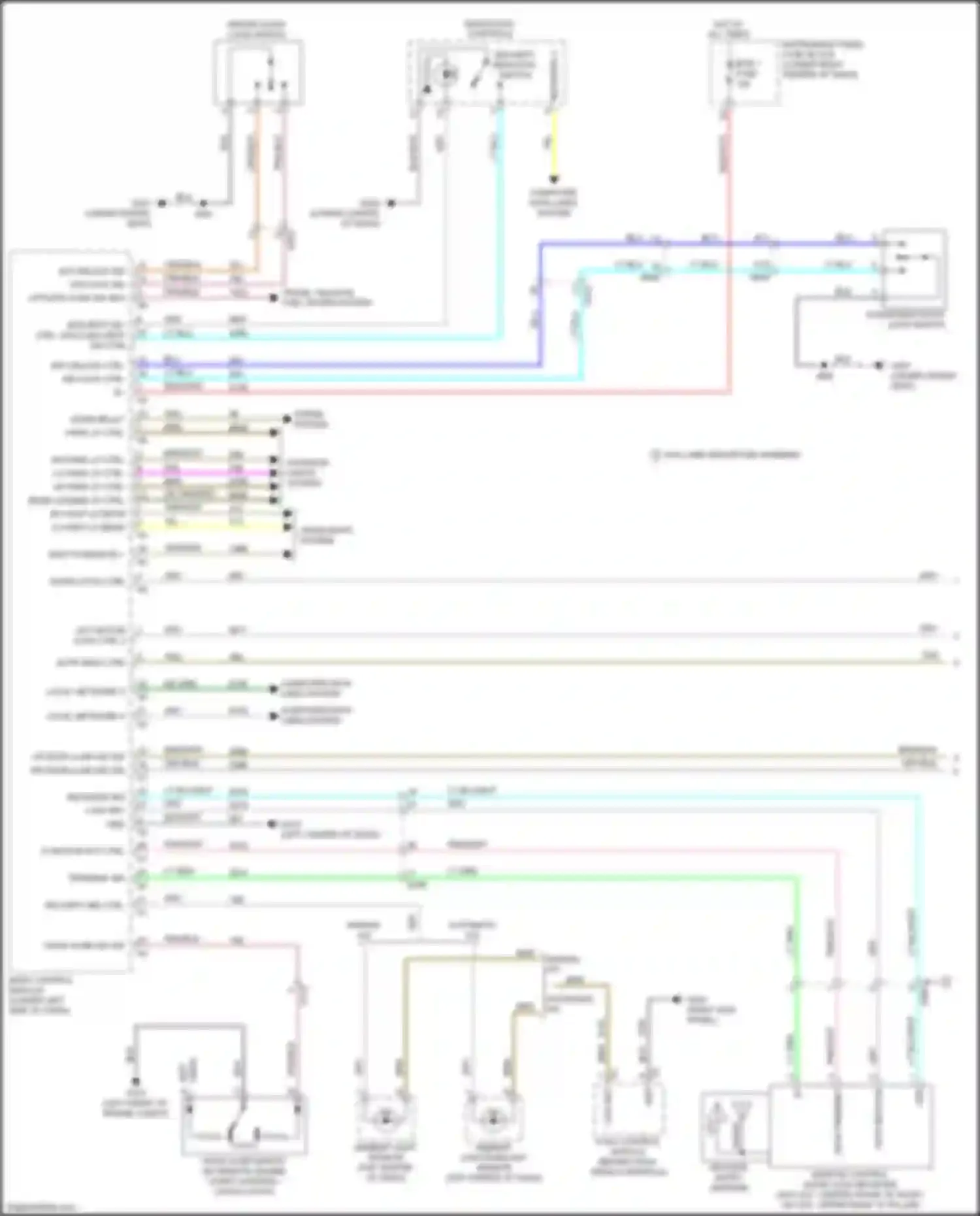 Wiring diagram remote control door lock receiver for Chevrolet Equinox II facelift (2015-2017) (1 of 2)