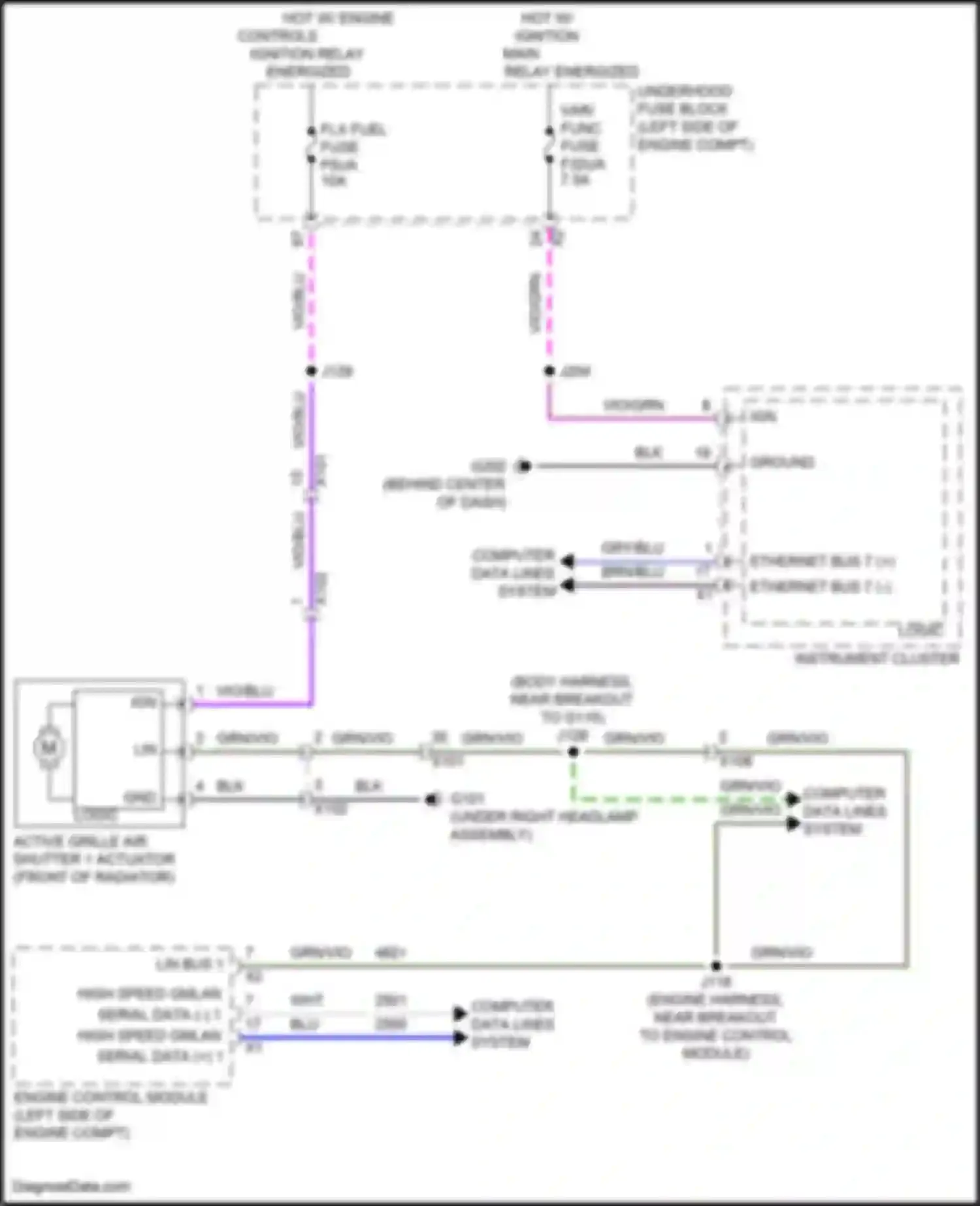 Wiring diagram engine control module for Chevrolet Equinox III facelift (2020-2024) (11 of 19)