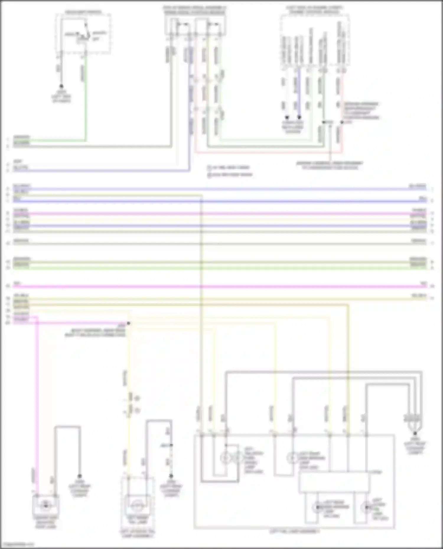 Wiring diagram left tail/stop, turn signal lamp for Chevrolet Equinox III facelift (2020-2024) (1 of 2)