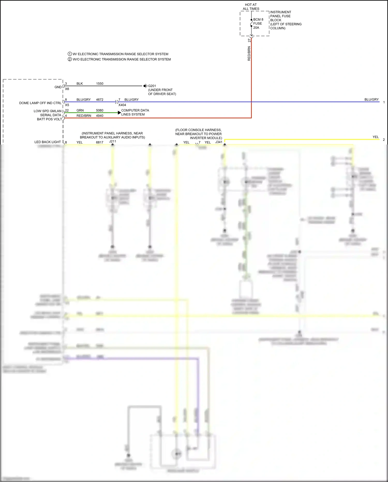 Wiring diagram led back light dimming ctrl for Chevrolet Equinox III (2017-2021) (1 of 1)