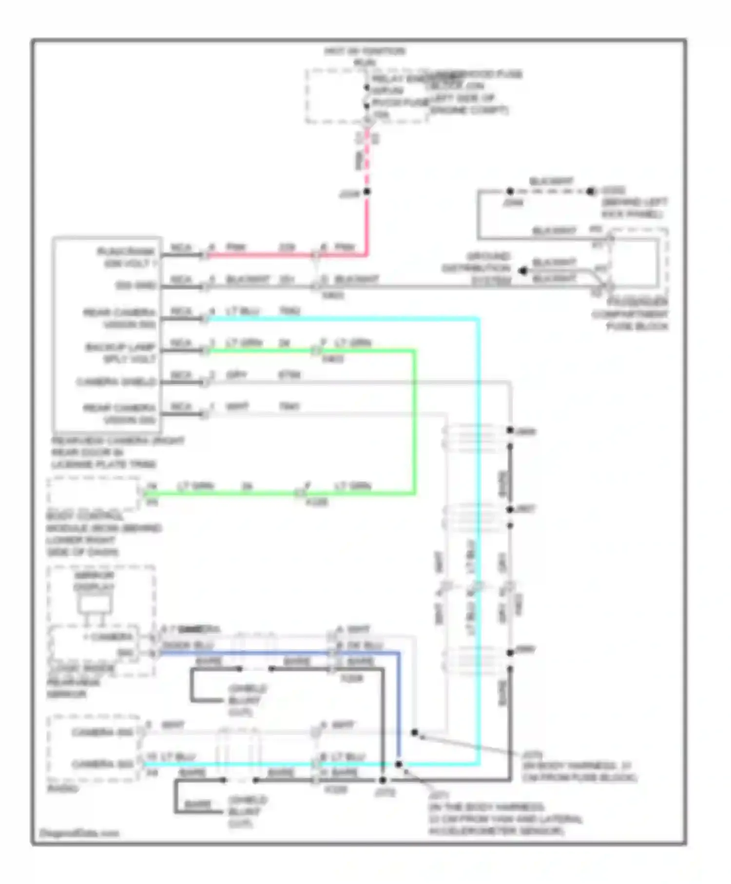 Express G3500 Chevrolet  (2013-2013): Rear view camera circuit, without uys