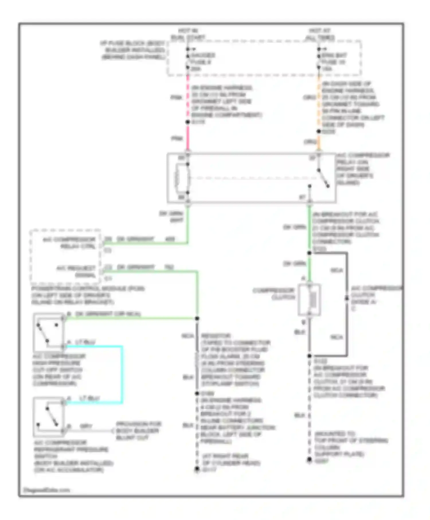 Wiring diagram a/c compressor clutch diode a/c compressor clutch for Chevrolet Forward Control P30  (1985-1999) (2 of 2)