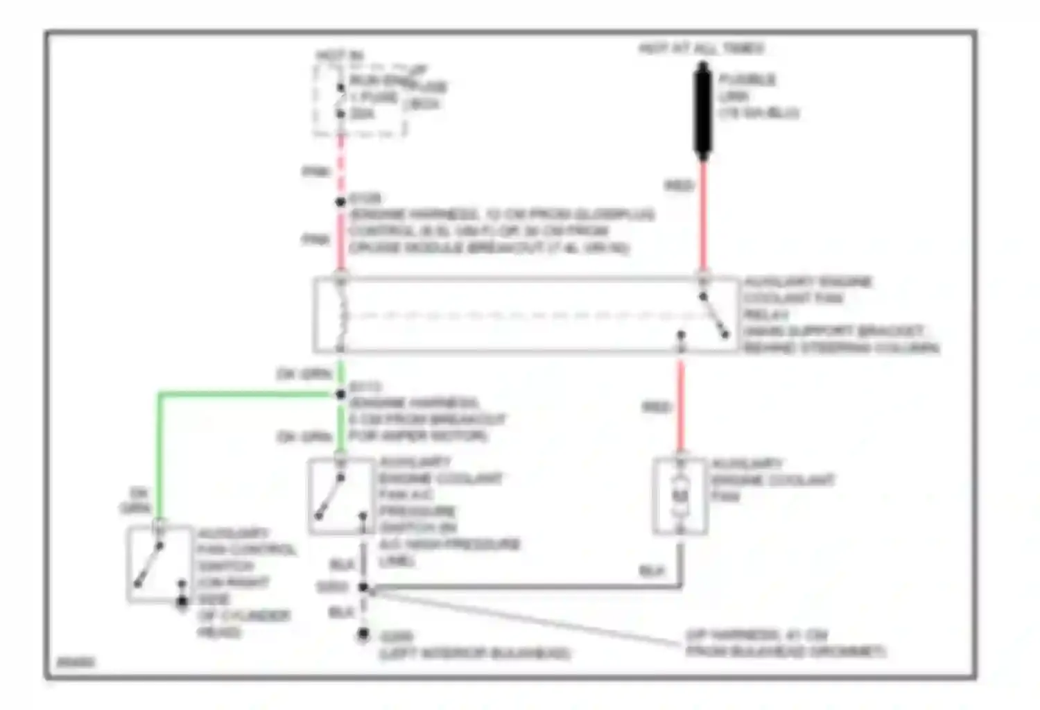 Wiring diagram auxiliary engine coolant fan for Chevrolet Forward Control P30  (1985-1999) (5 of 5)