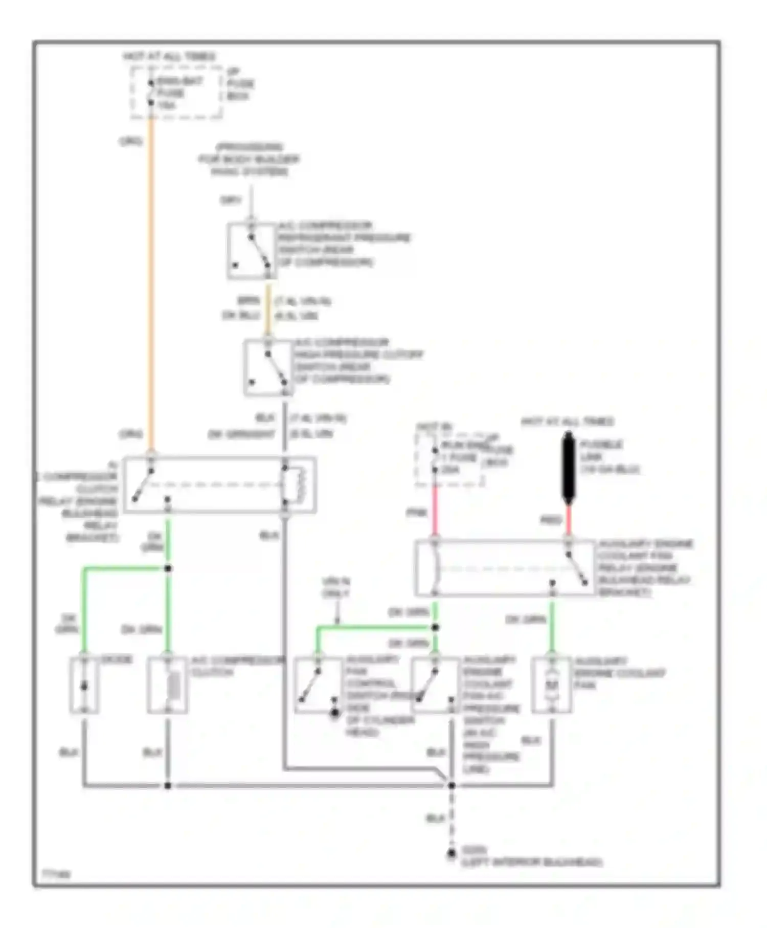 Wiring diagram hot in run eng 1 fuse for Chevrolet Forward Control P30  (1985-1999) (1 of 3)