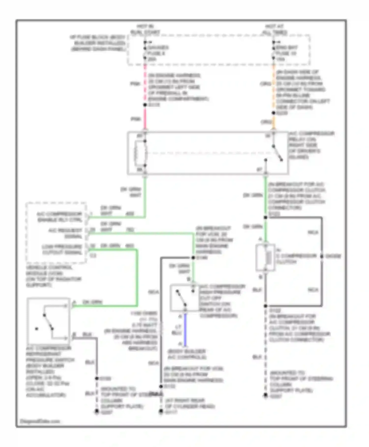 Wiring diagram hot in run, start for Chevrolet Forward Control P30  (1985-1999) (12 of 16)