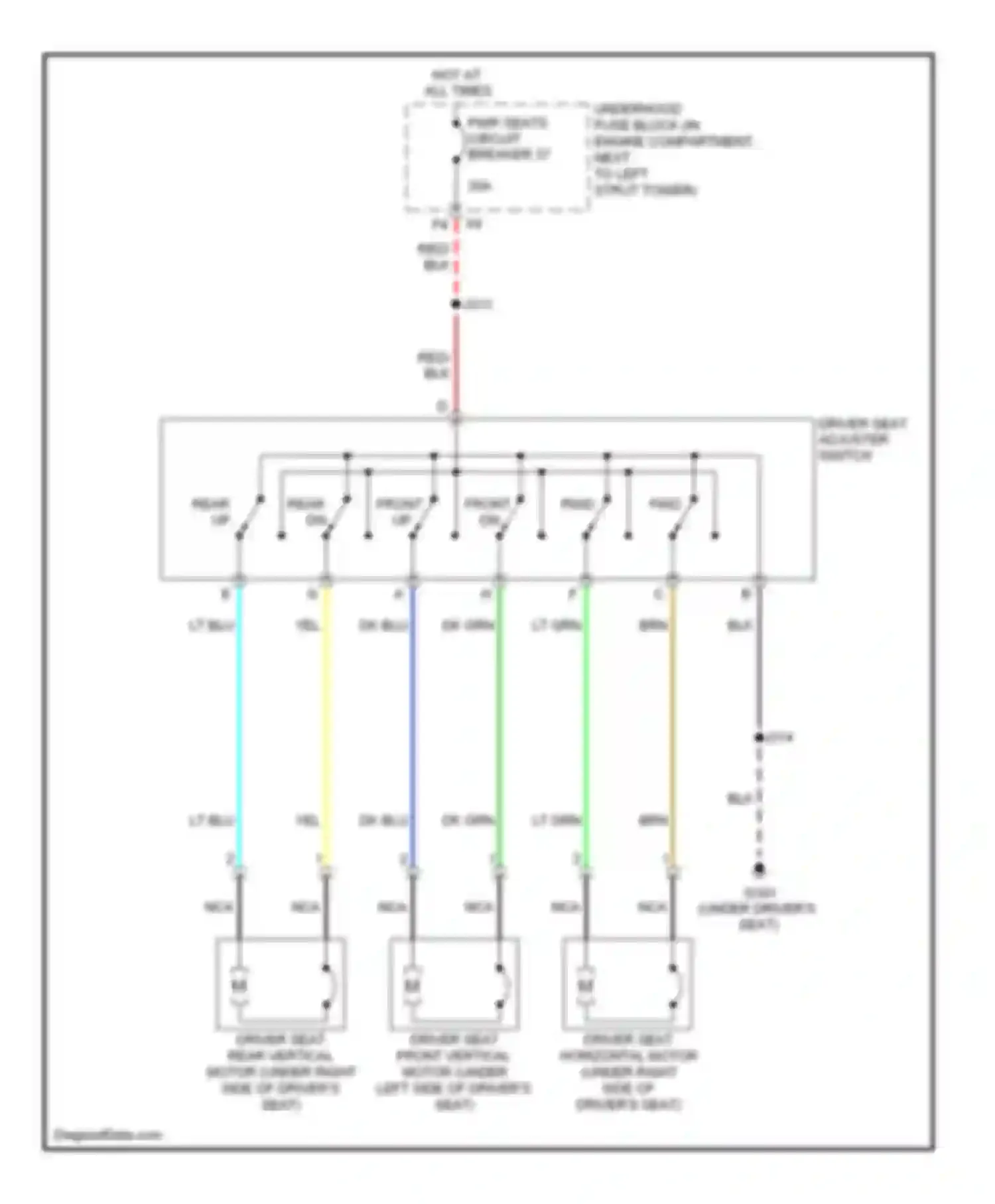 HHR Chevrolet I (2005-2011): Driver power seat circuit