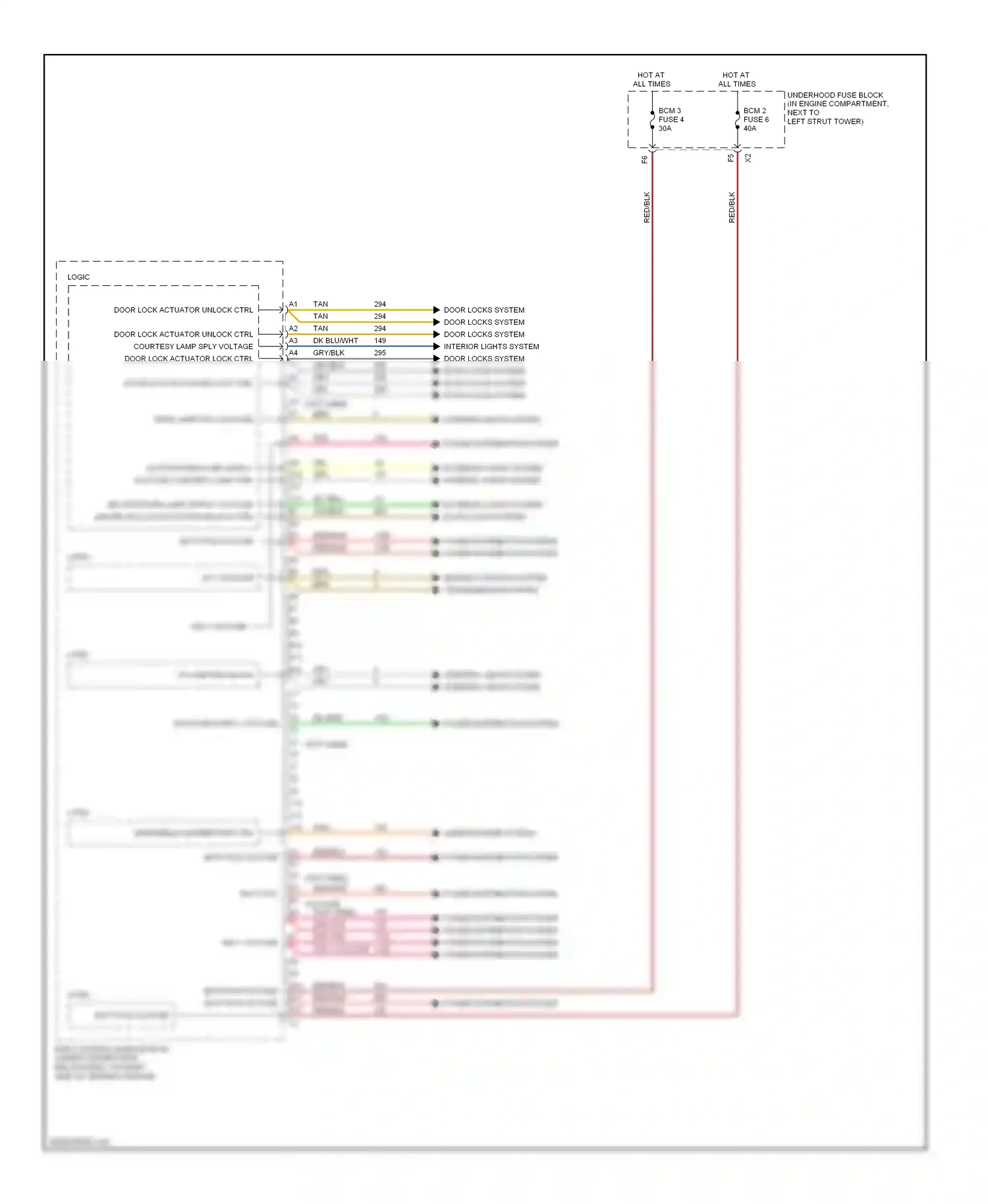 Chevrolet HHR I (2005-2011) interior lights system interior lights system wiring diagram  (1 of 1)