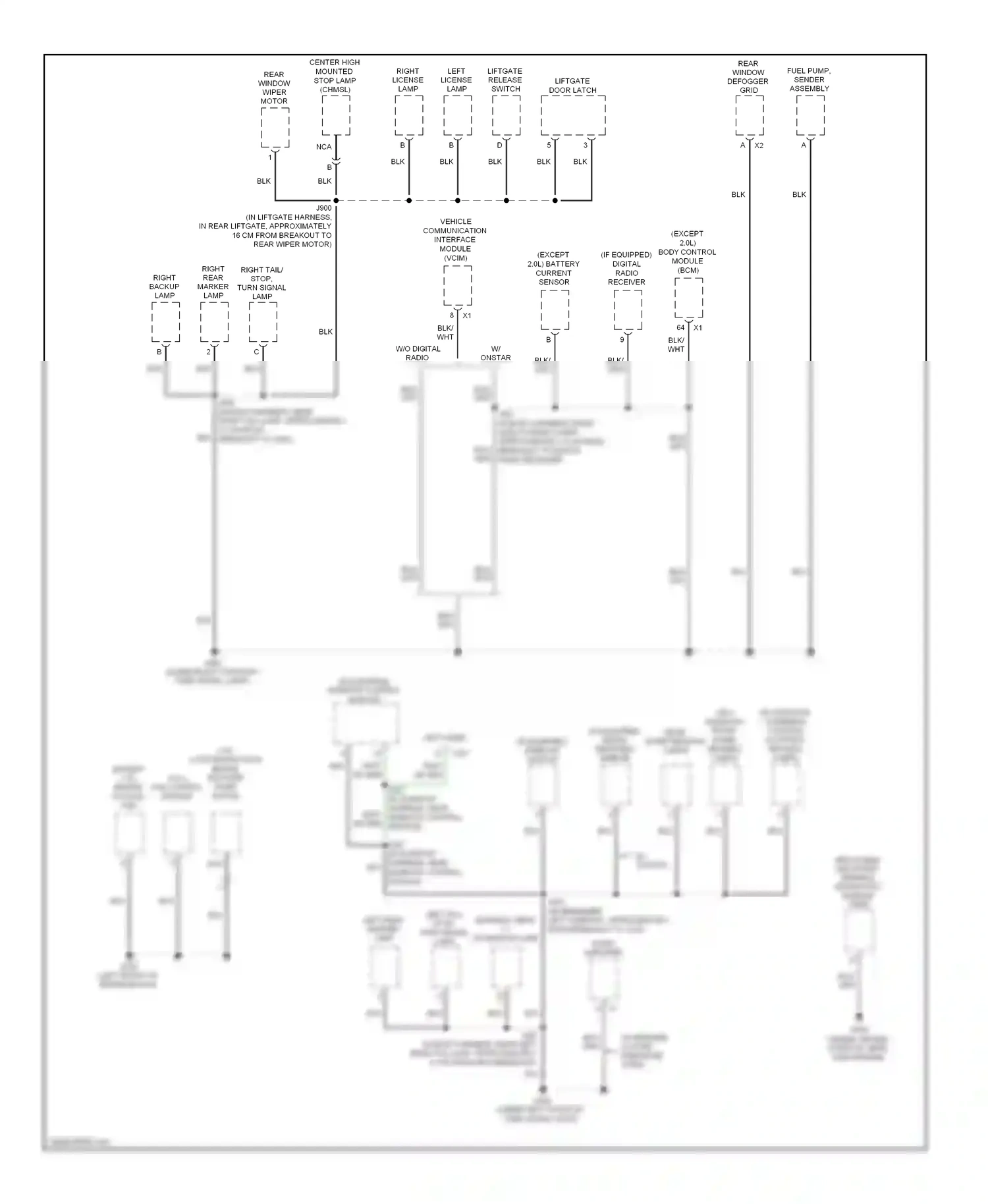 Chevrolet HHR I (2005-2011) liftgate release switch wiring diagram  (1 of 3)