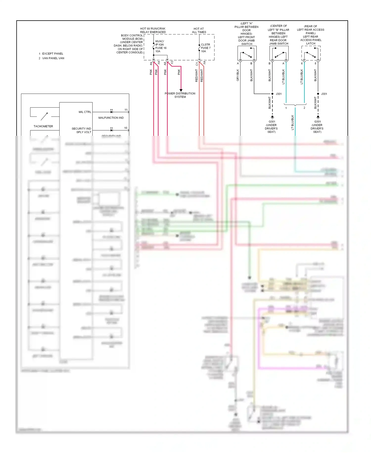 Chevrolet HHR I (2005-2011) trunk, tailgate, fuel doors system wiring diagram  (3 of 4)