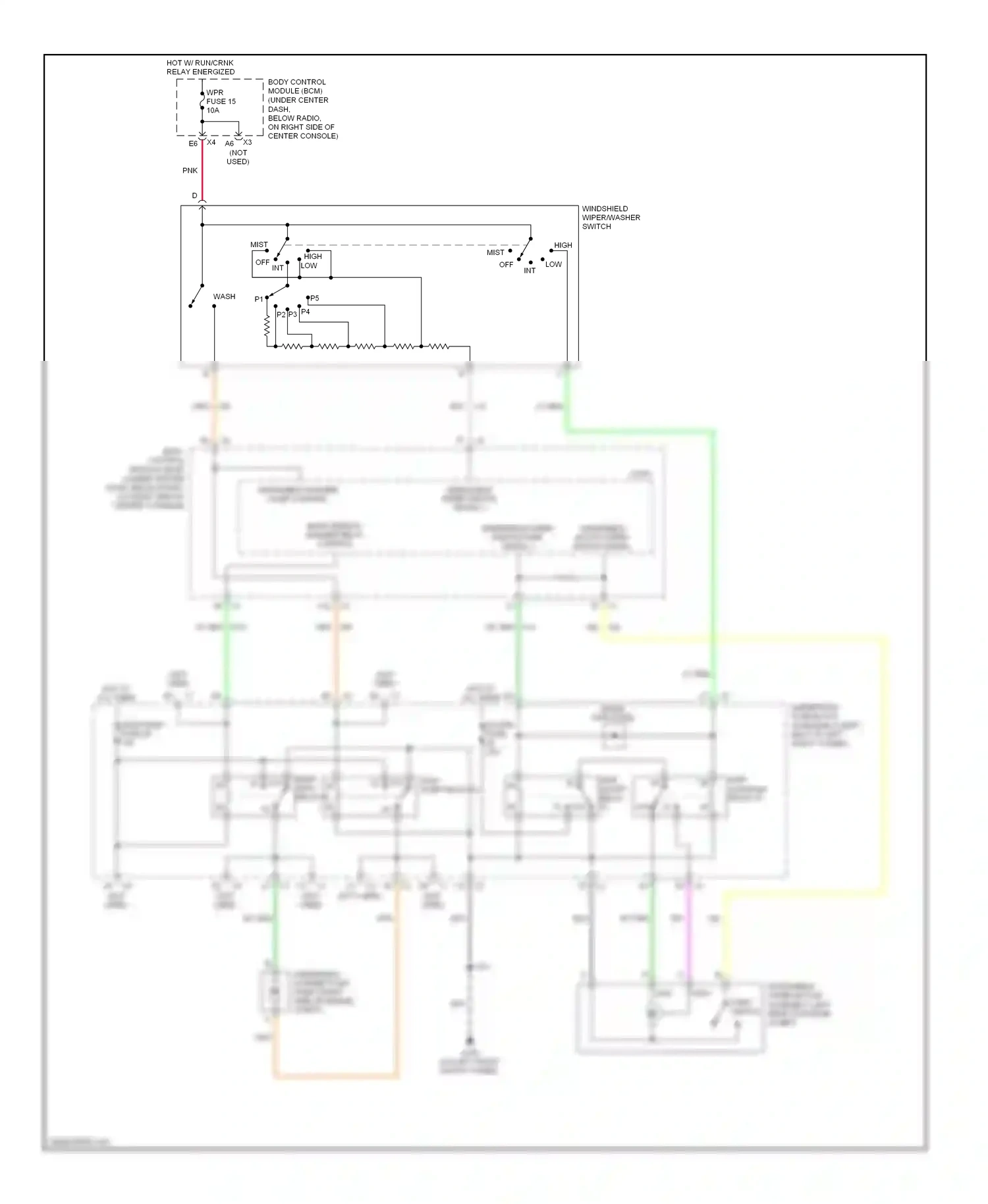 Chevrolet HHR I (2005-2011) windshield washer pump control wiring diagram  (1 of 1)