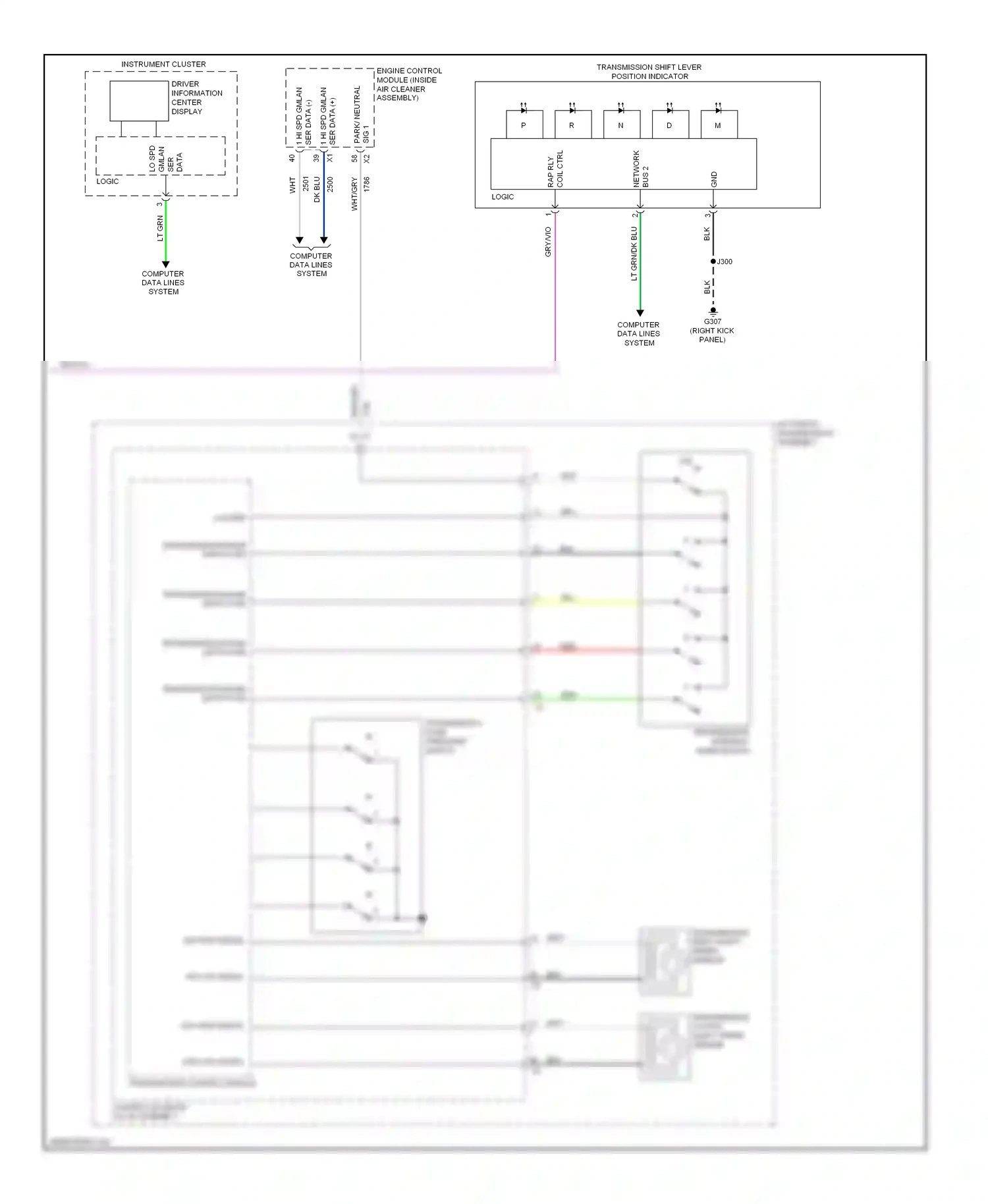 Chevrolet Impala IX (2006-2016) bus 2 network wiring diagram  (3 of 3)