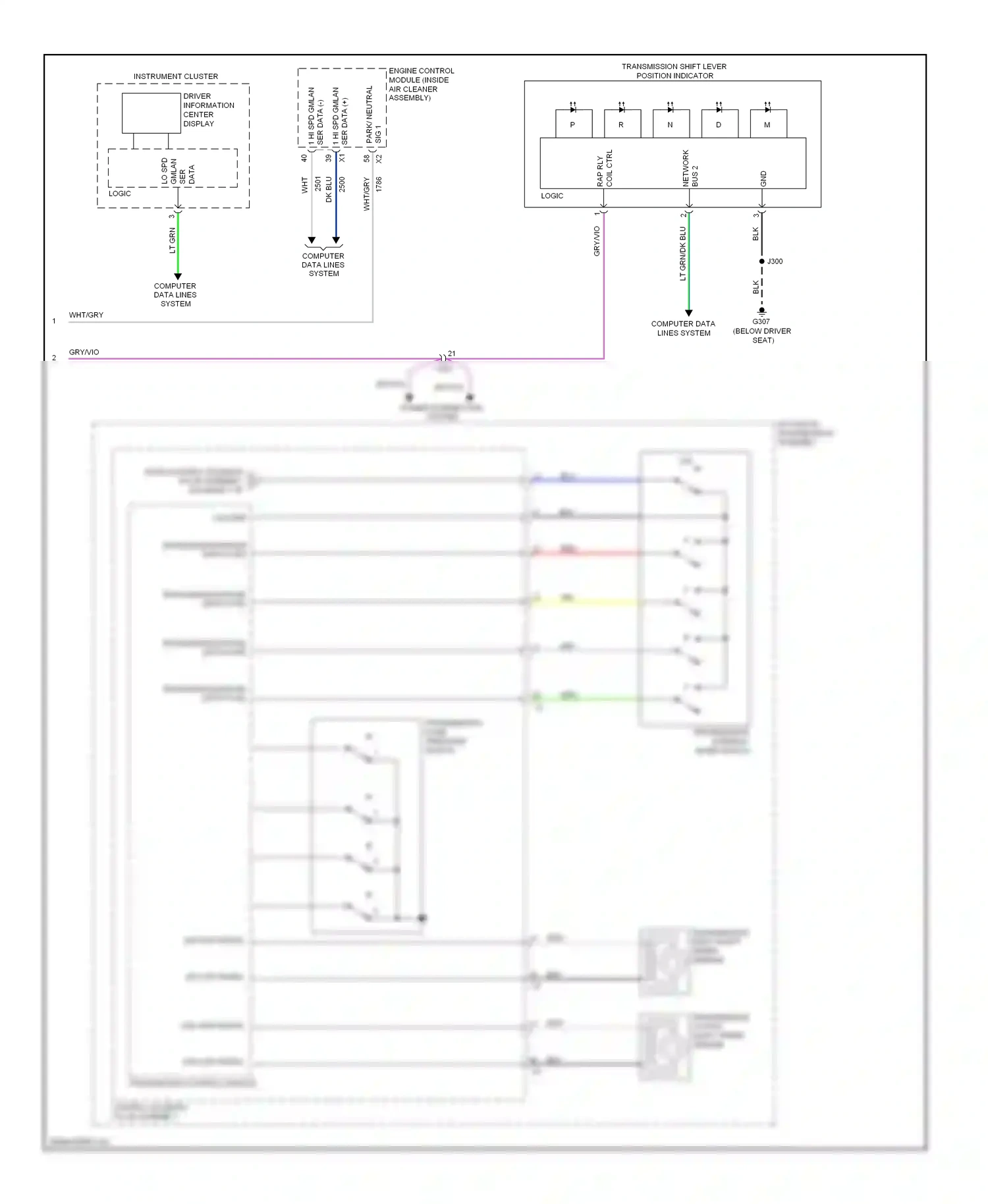 Chevrolet Impala IX (2006-2016) bus 2 network wiring diagram  (1 of 3)