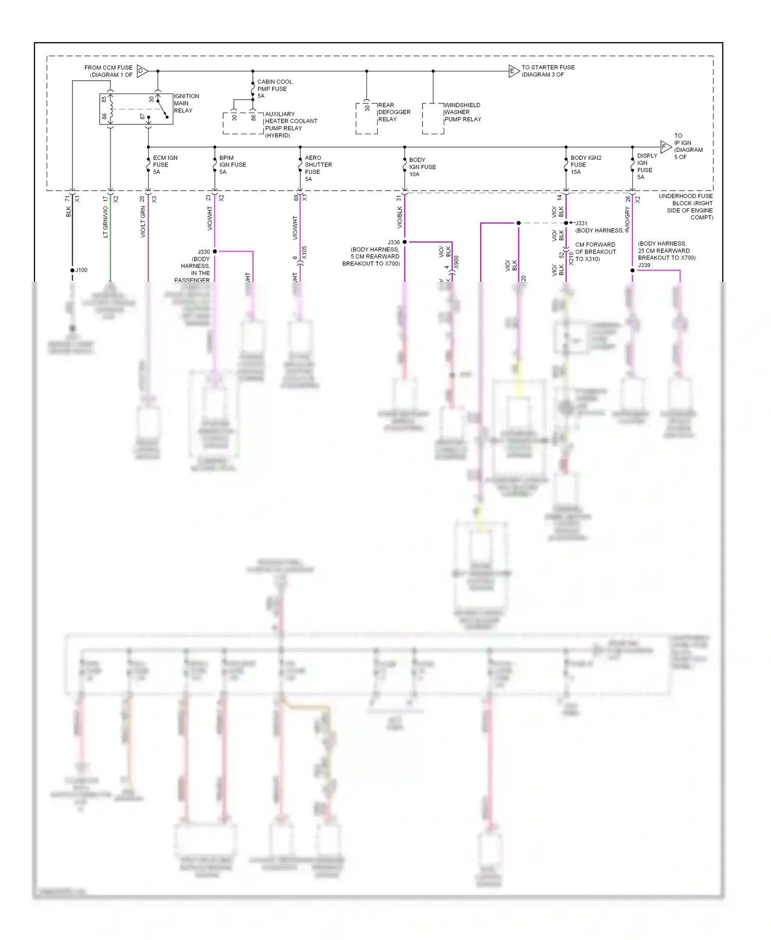Chevrolet Impala IX (2006-2016) (engine compt center front) wiring diagram  (18 of 24)