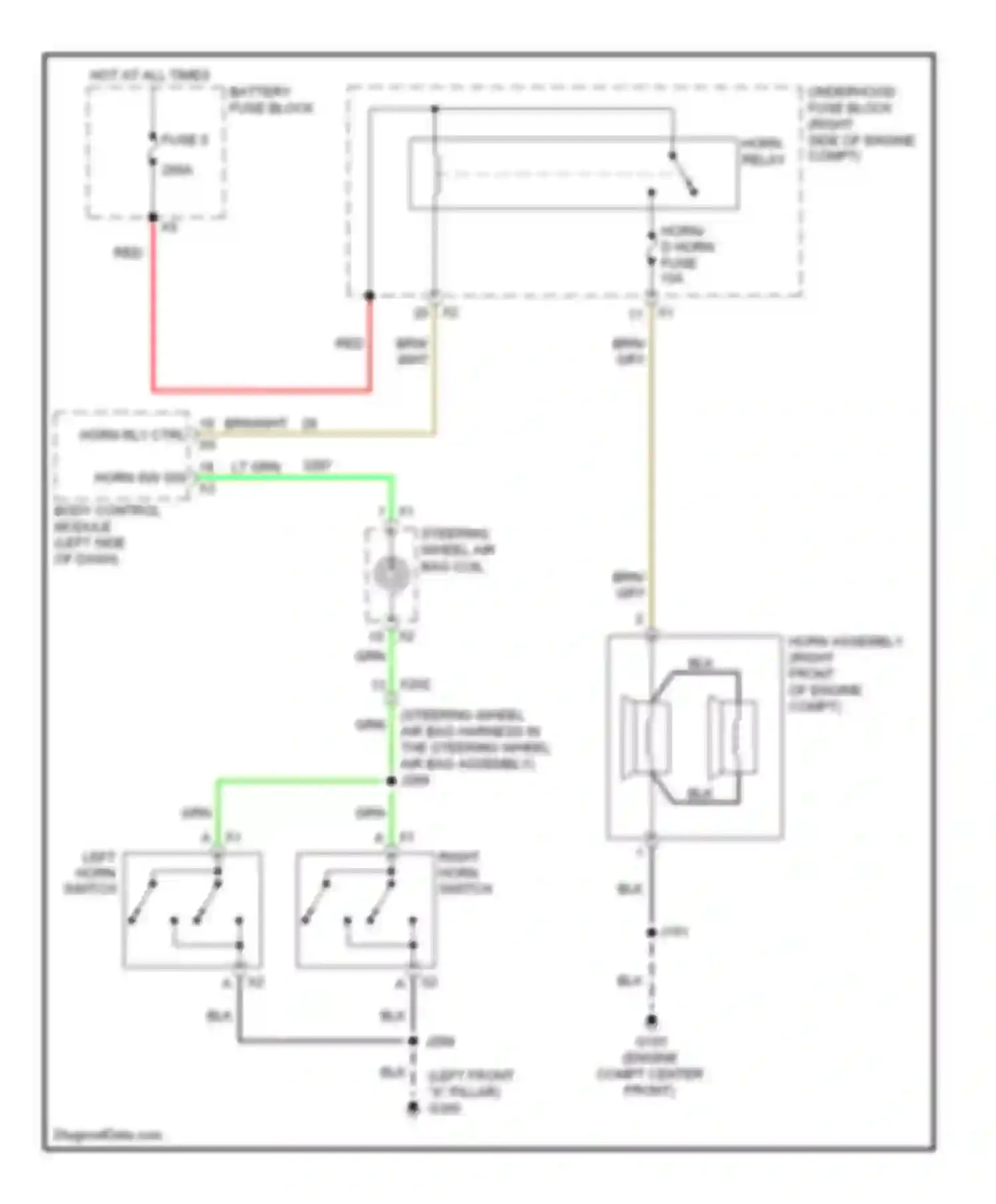 Wiring diagram horn sw sig for Chevrolet Impala IX (2006-2016) (1 of 1)