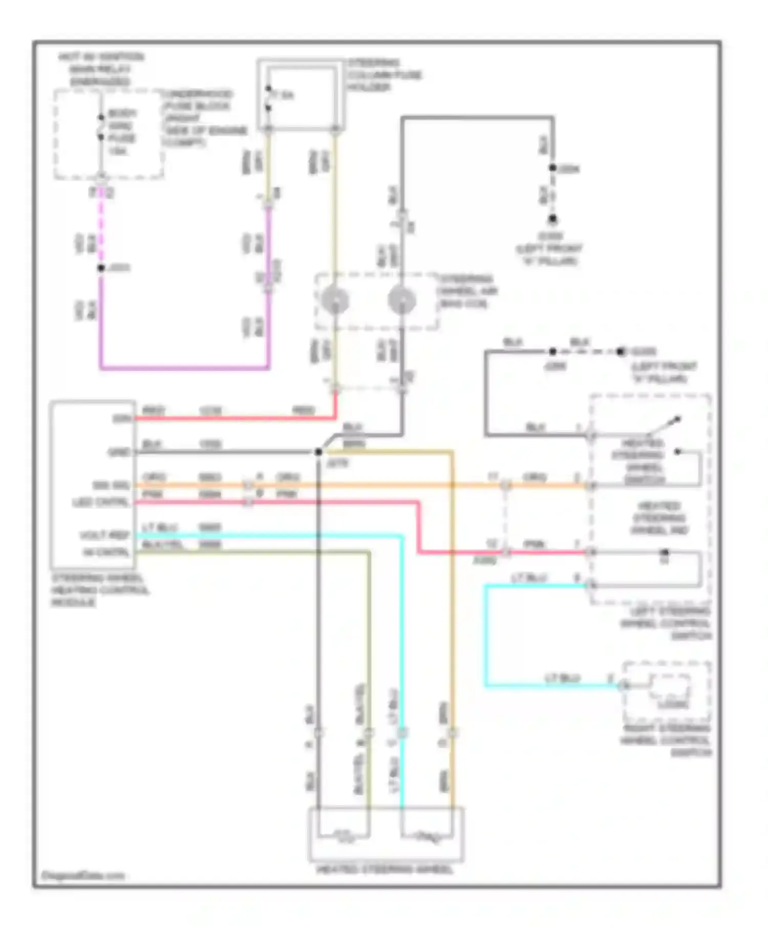 Wiring diagram left steering wheel control switch for Chevrolet Impala IX (2006-2016) (2 of 4)
