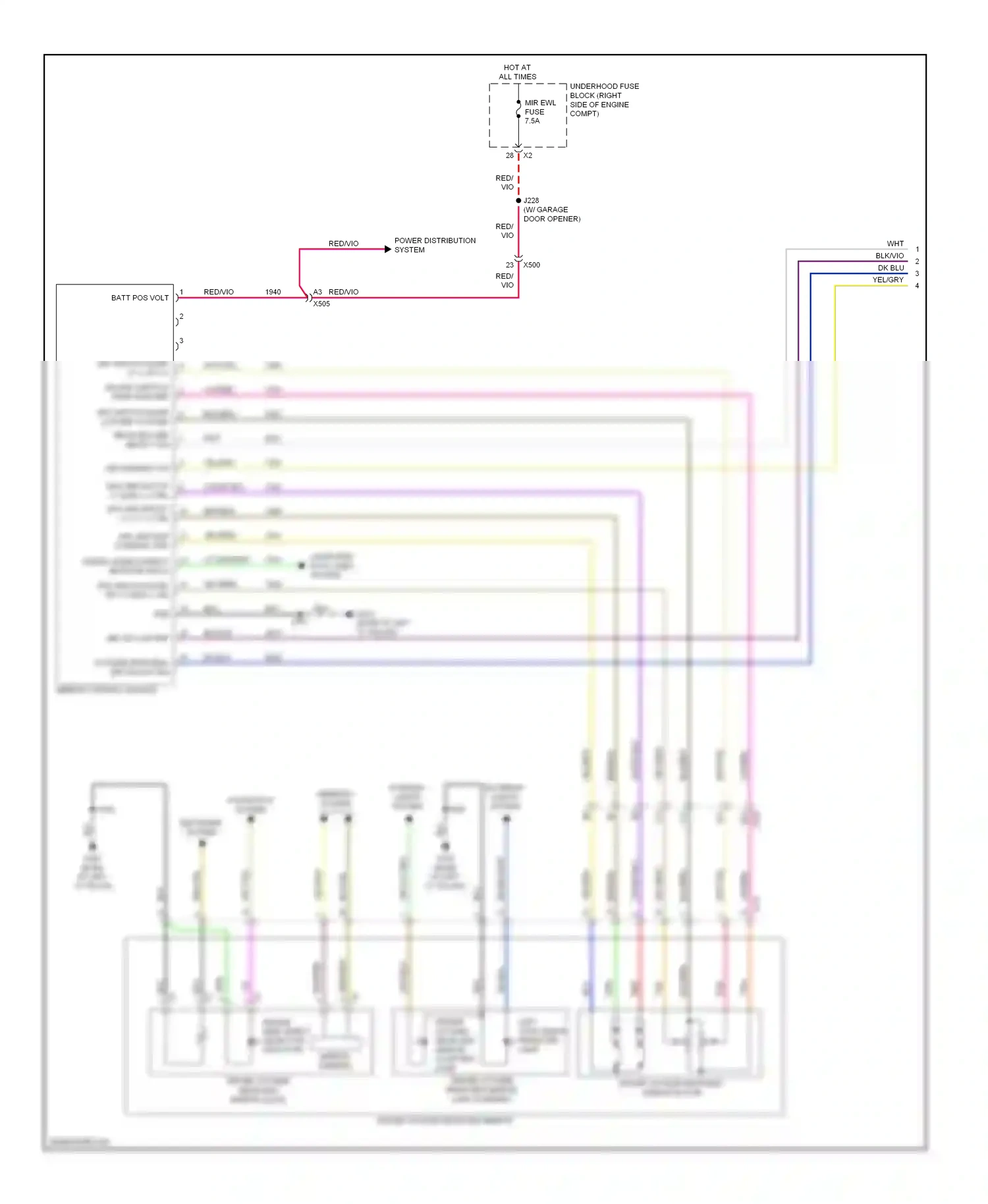 Chevrolet Impala IX (2006-2016) mirror dimming wiring diagram  (2 of 3)