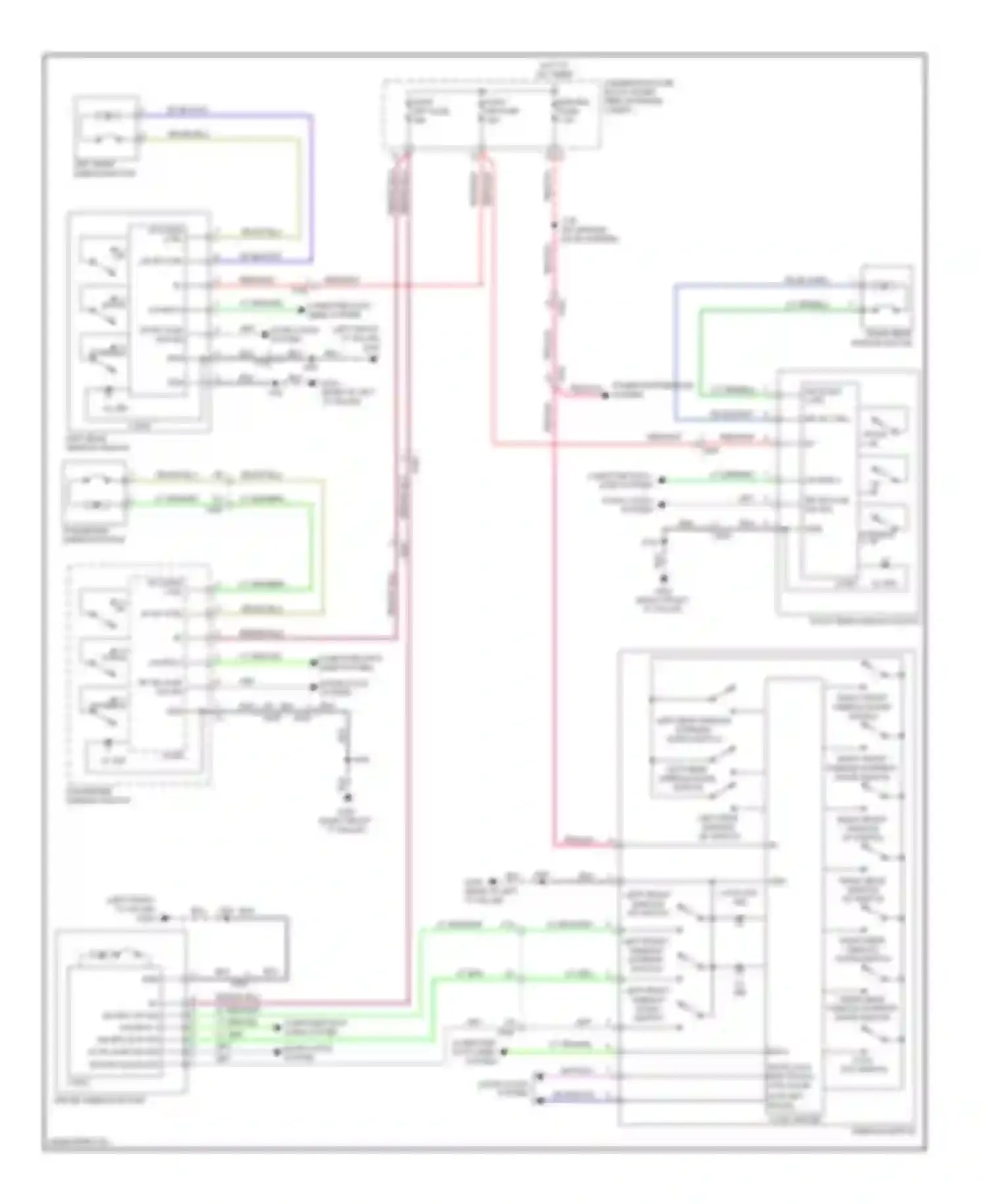 Wiring diagram right front window down switch for Chevrolet Impala IX (2006-2016) (1 of 1)