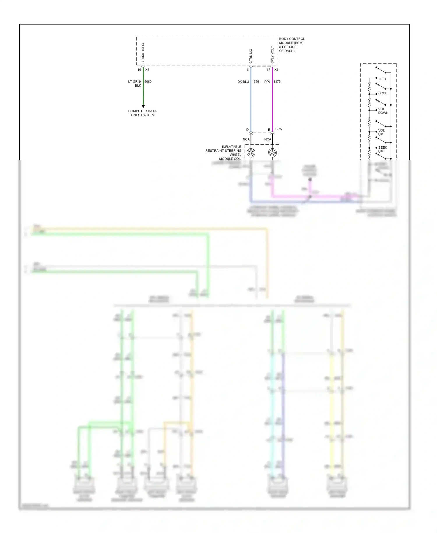 Chevrolet Impala IX (2006-2016) right rear speaker wiring diagram  (2 of 3)