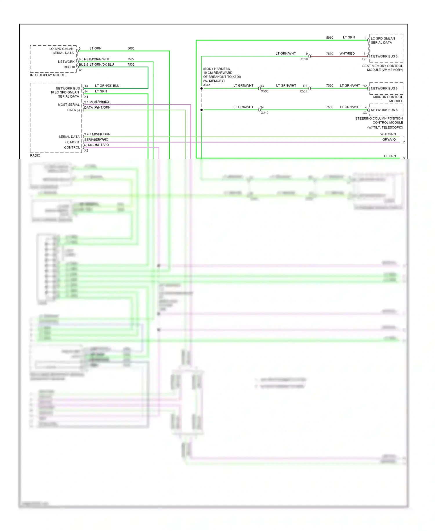 Chevrolet Impala IX (2006-2016) seat memory control module (w/ memory) wiring diagram  (1 of 1)