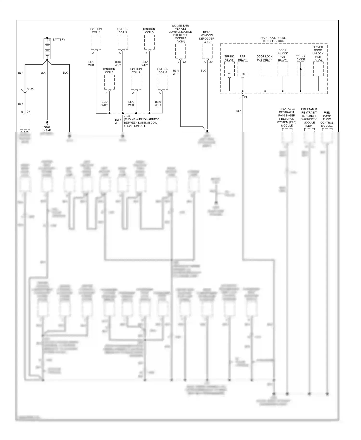 Chevrolet Impala IX (2006-2016) w/o floor console wiring diagram  (1 of 3)