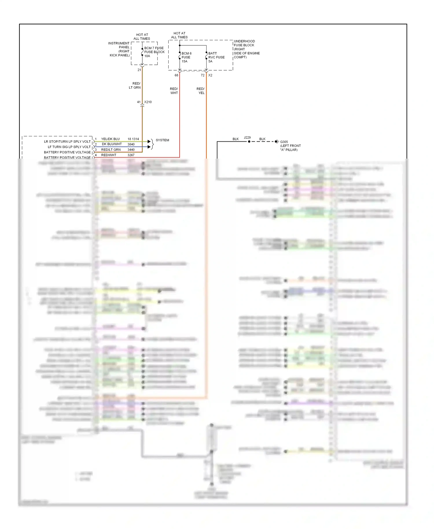 Wiring diagram yel/dk blu for Chevrolet Impala IX (2006-2016) (4 of 24)